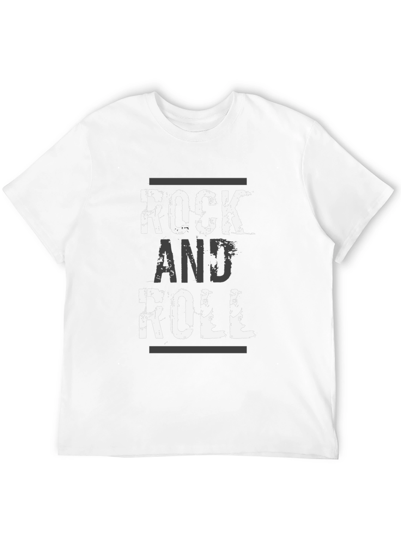 Rock and Roll Graphic Print Black T-Shirt