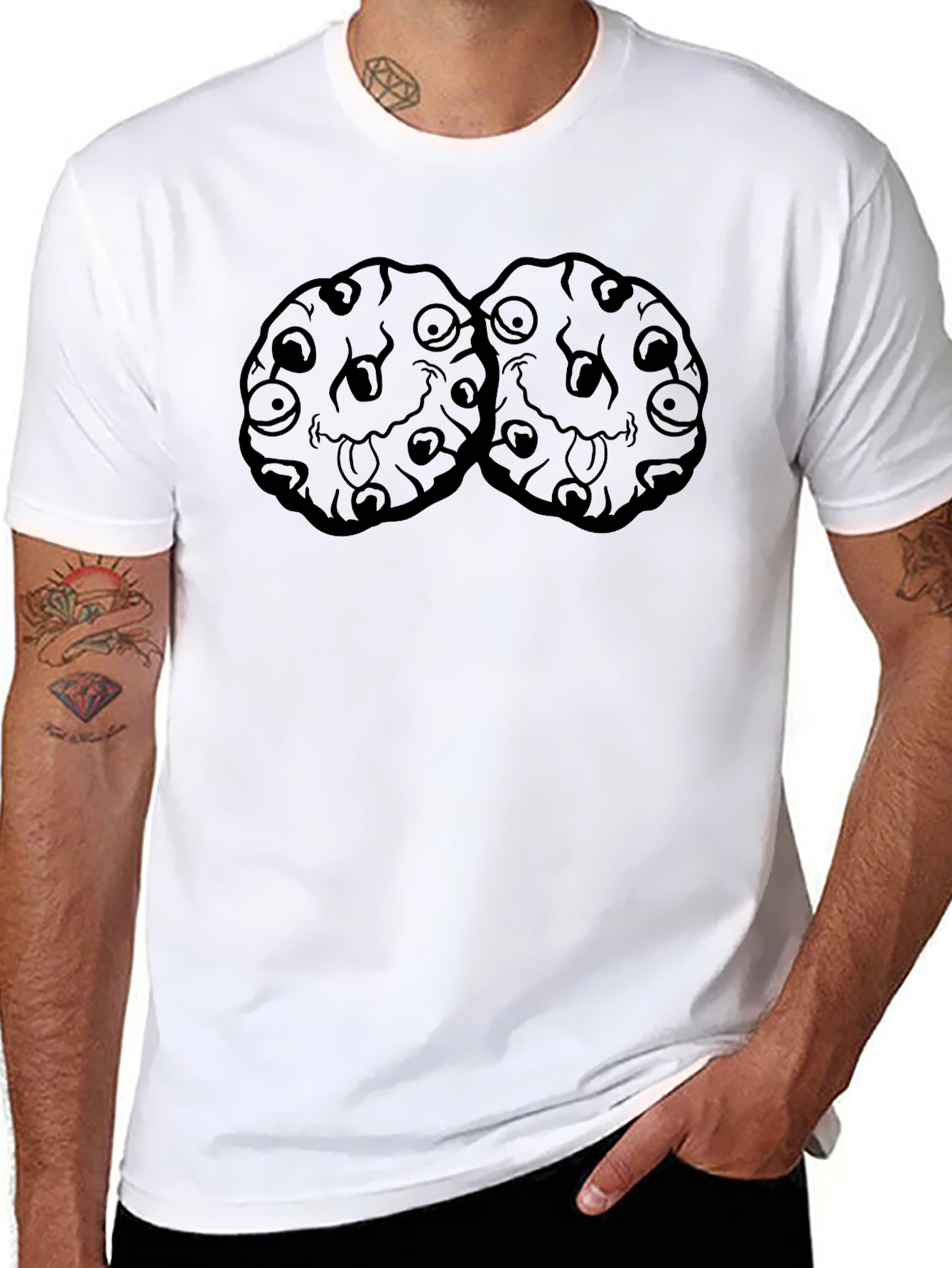 Monster Cookies Graphic Tee - Soft Black Cotton T-Shirt