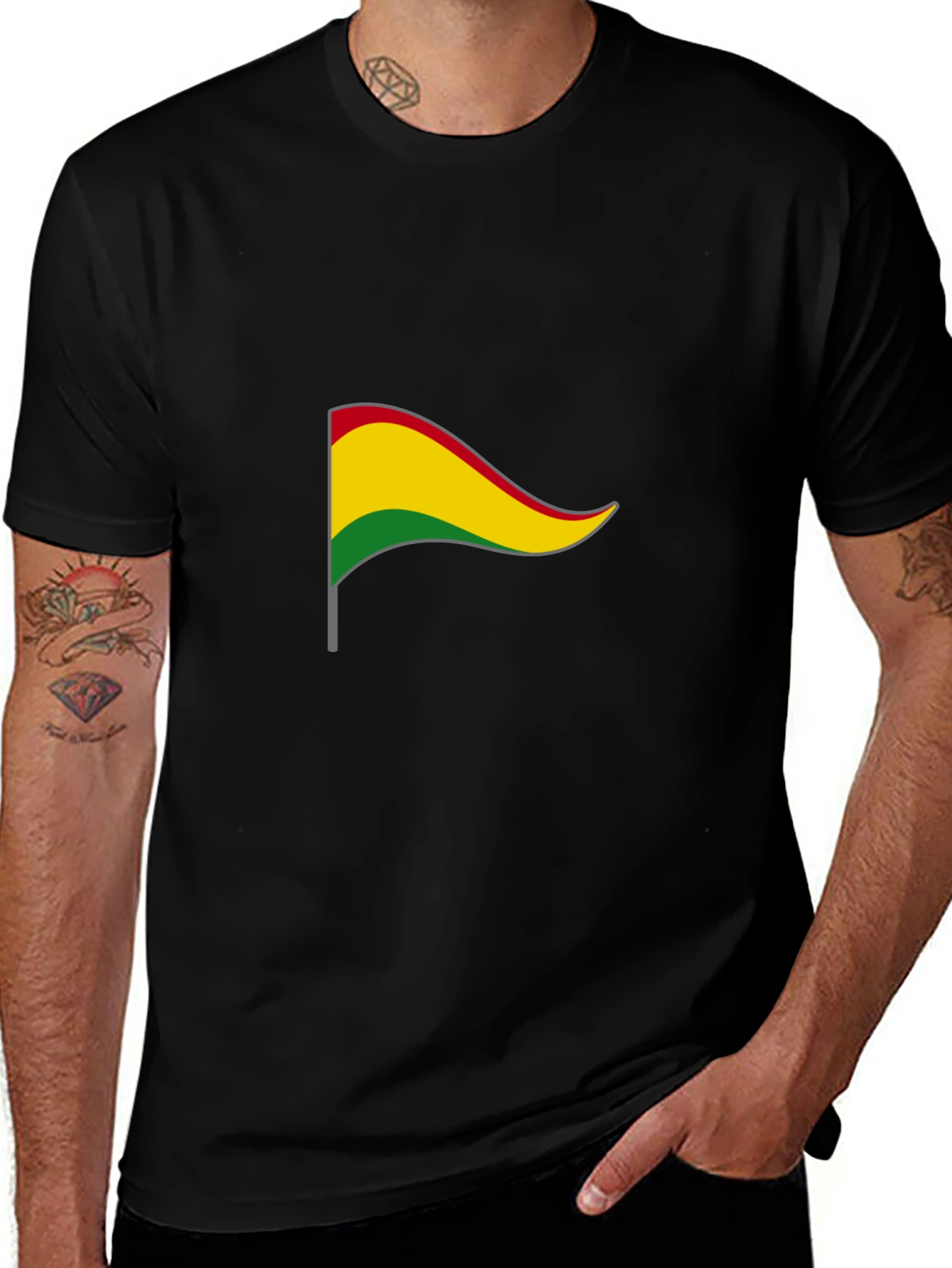 Bolivia Flag Graphic Tee - Black Unisex T-Shirt
