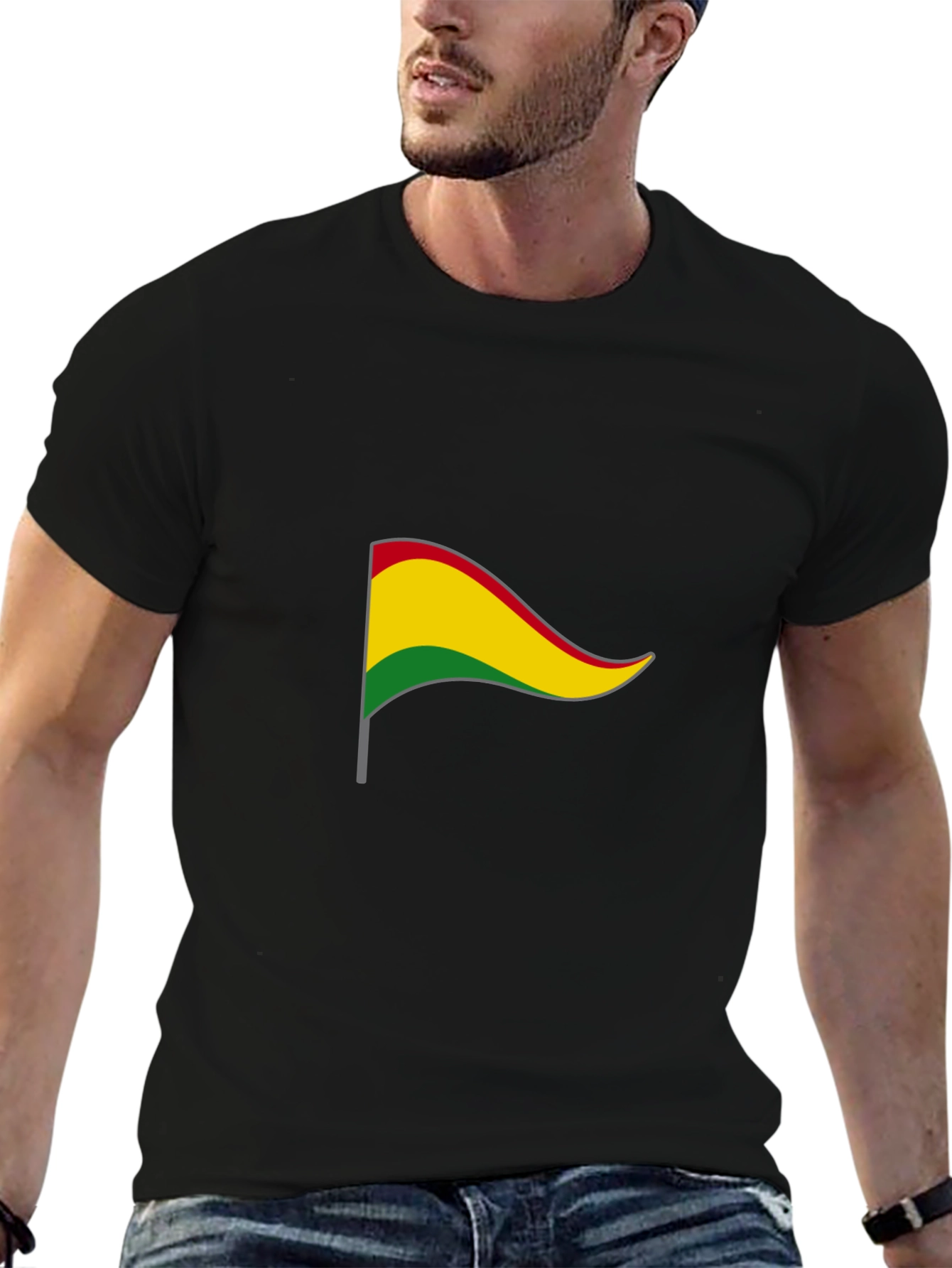 Bolivia Flag Graphic Tee - Black Unisex T-Shirt