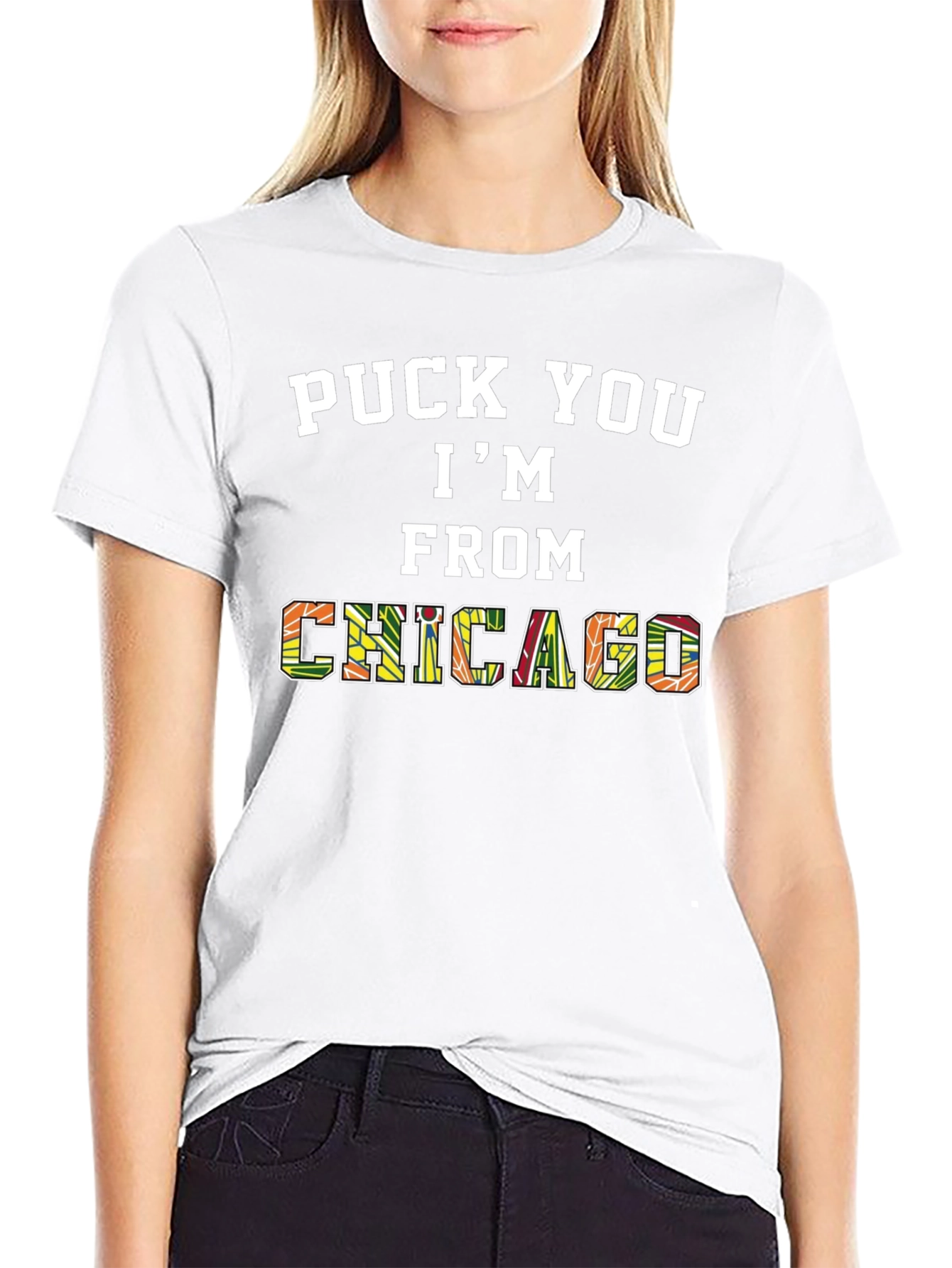 Puck You Im From Chicago Graphic T-Shirt