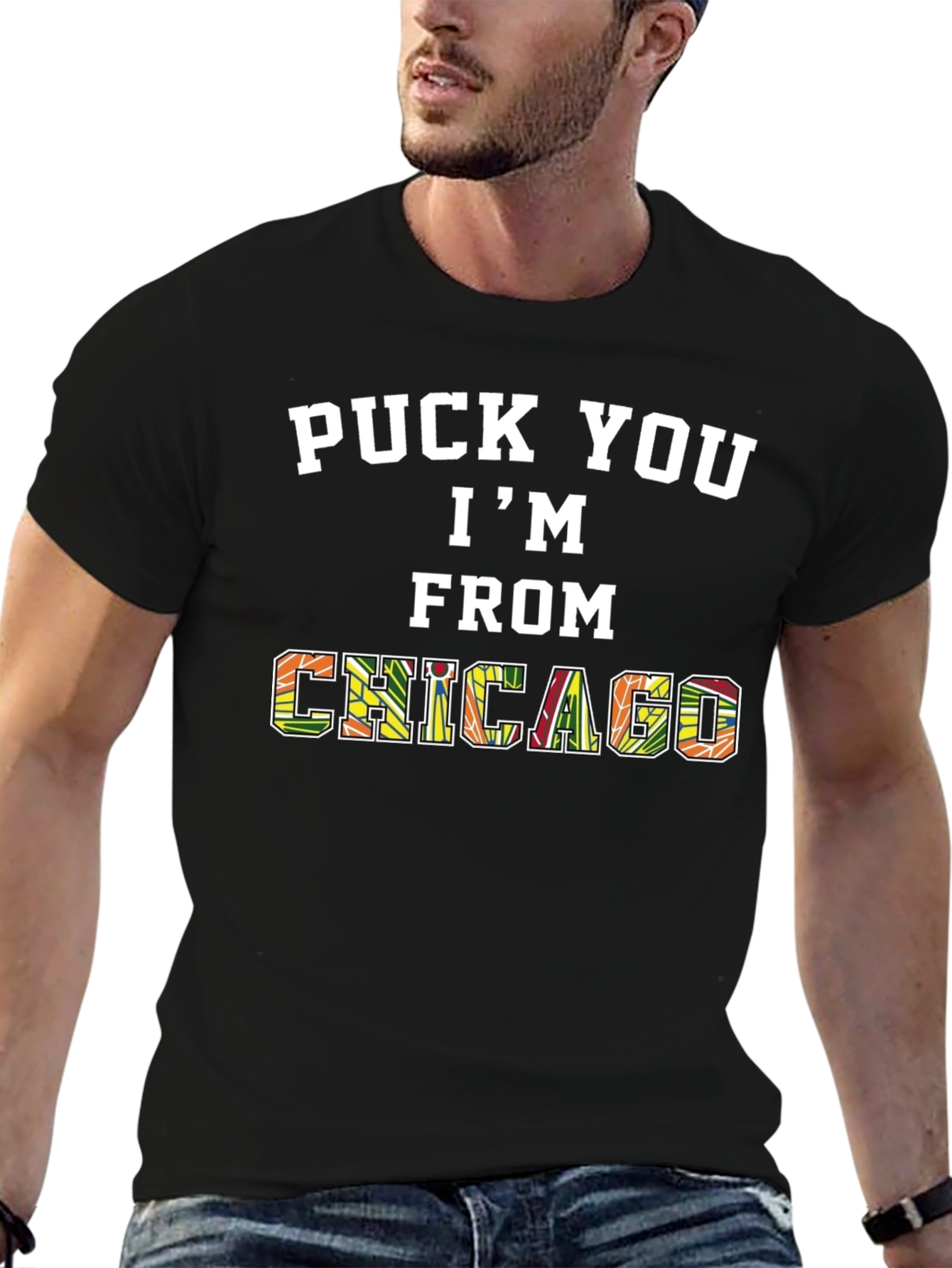 Puck You Im From Chicago Graphic T-Shirt
