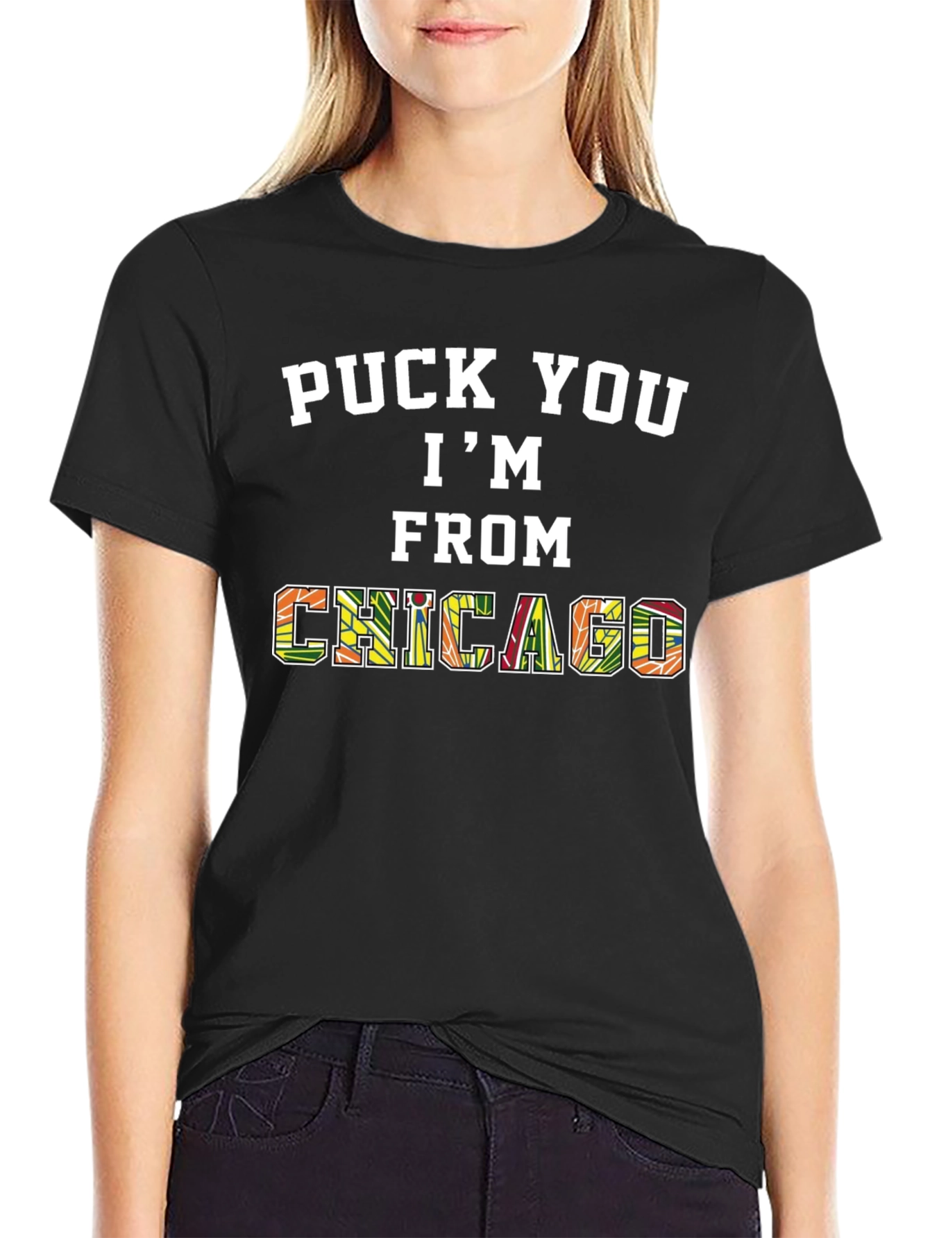 Puck You Im From Chicago Graphic T-Shirt