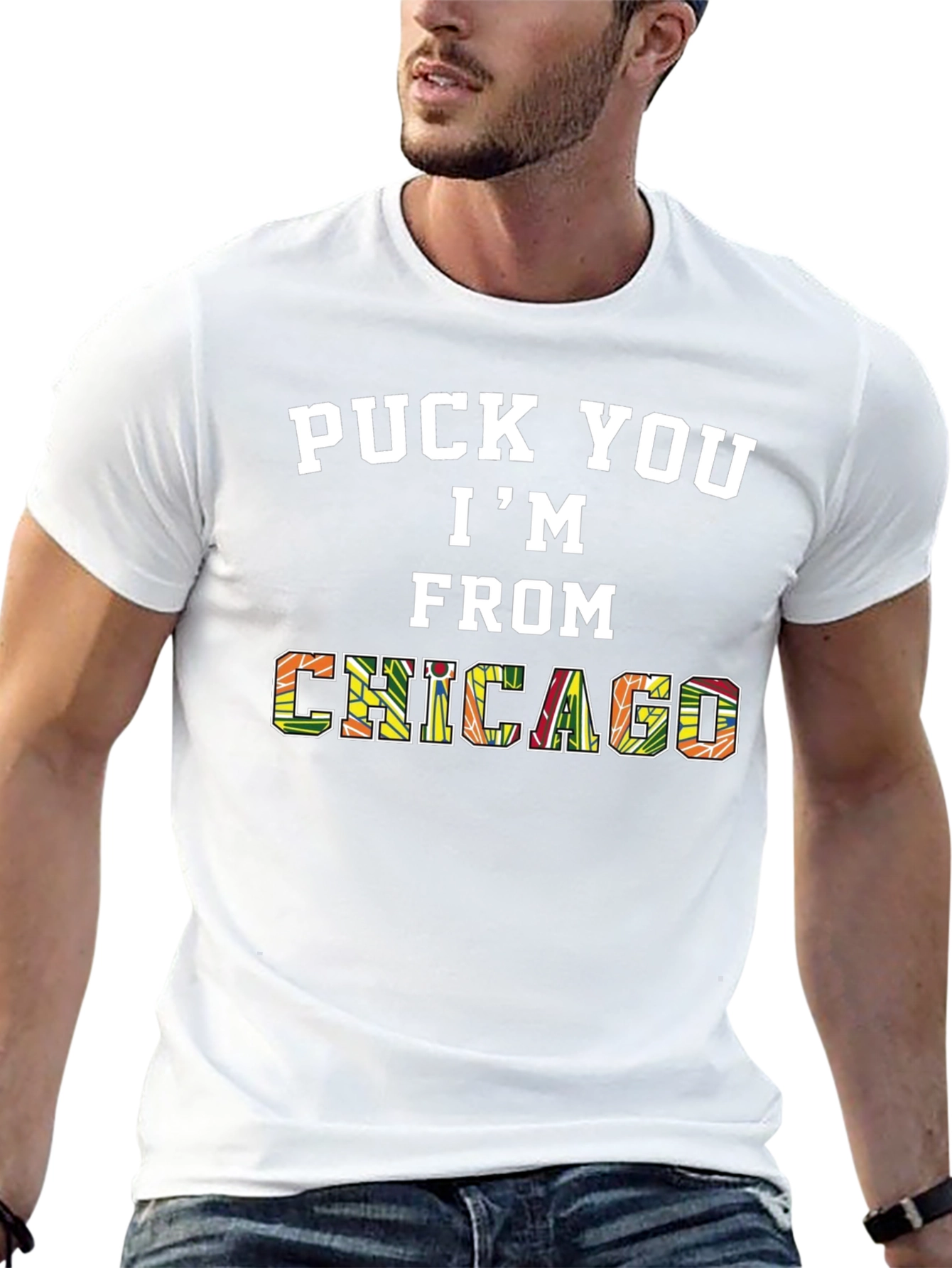 Puck You Im From Chicago Graphic T-Shirt