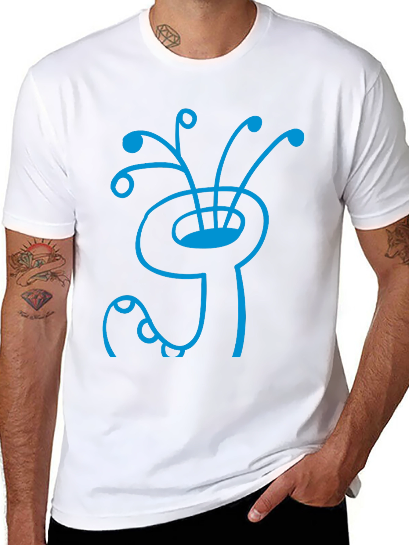 Abstract Creature Graphic Tee - Stylish Cotton Shirt