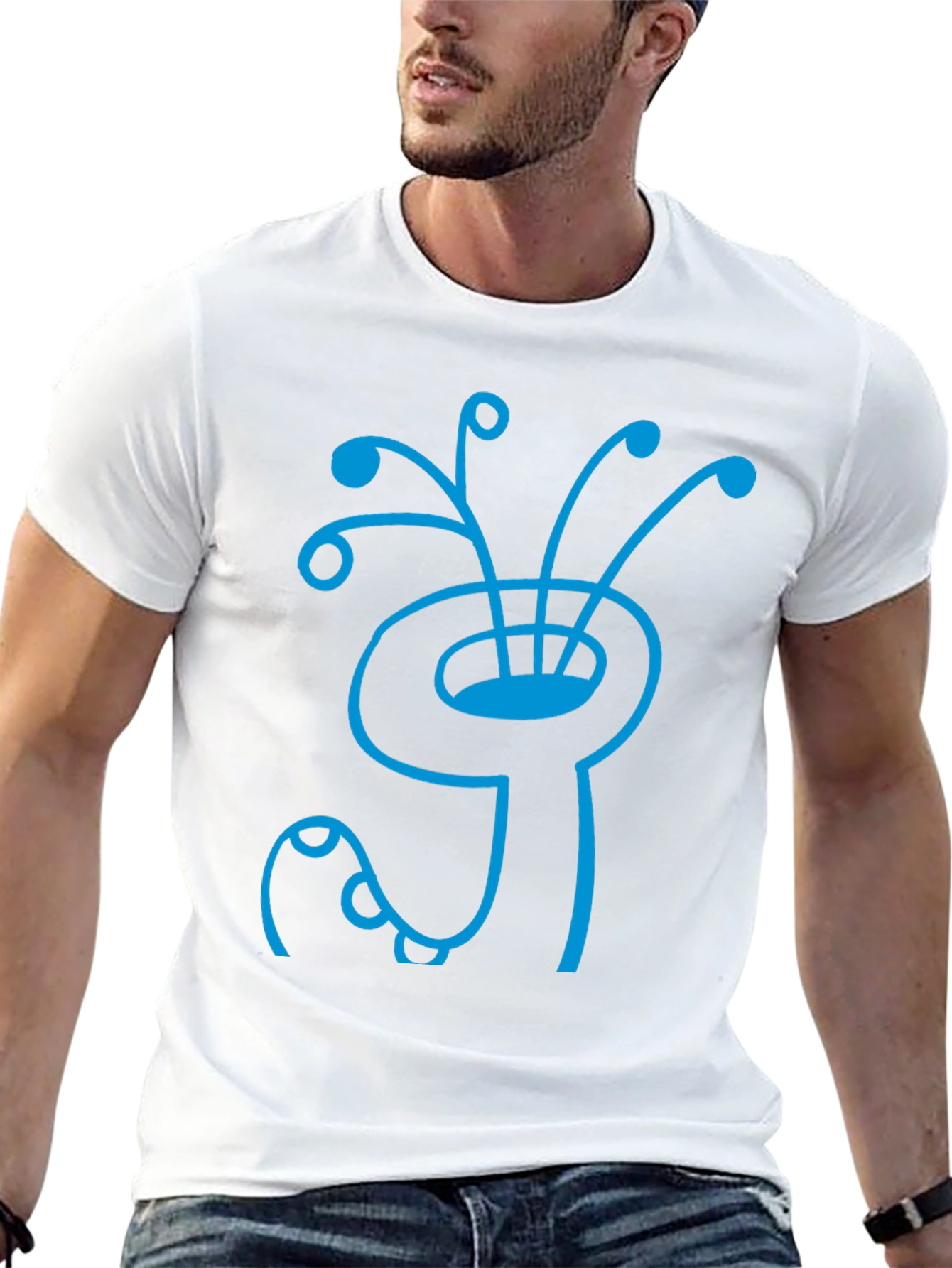 Abstract Creature Graphic Tee - Stylish Cotton Shirt