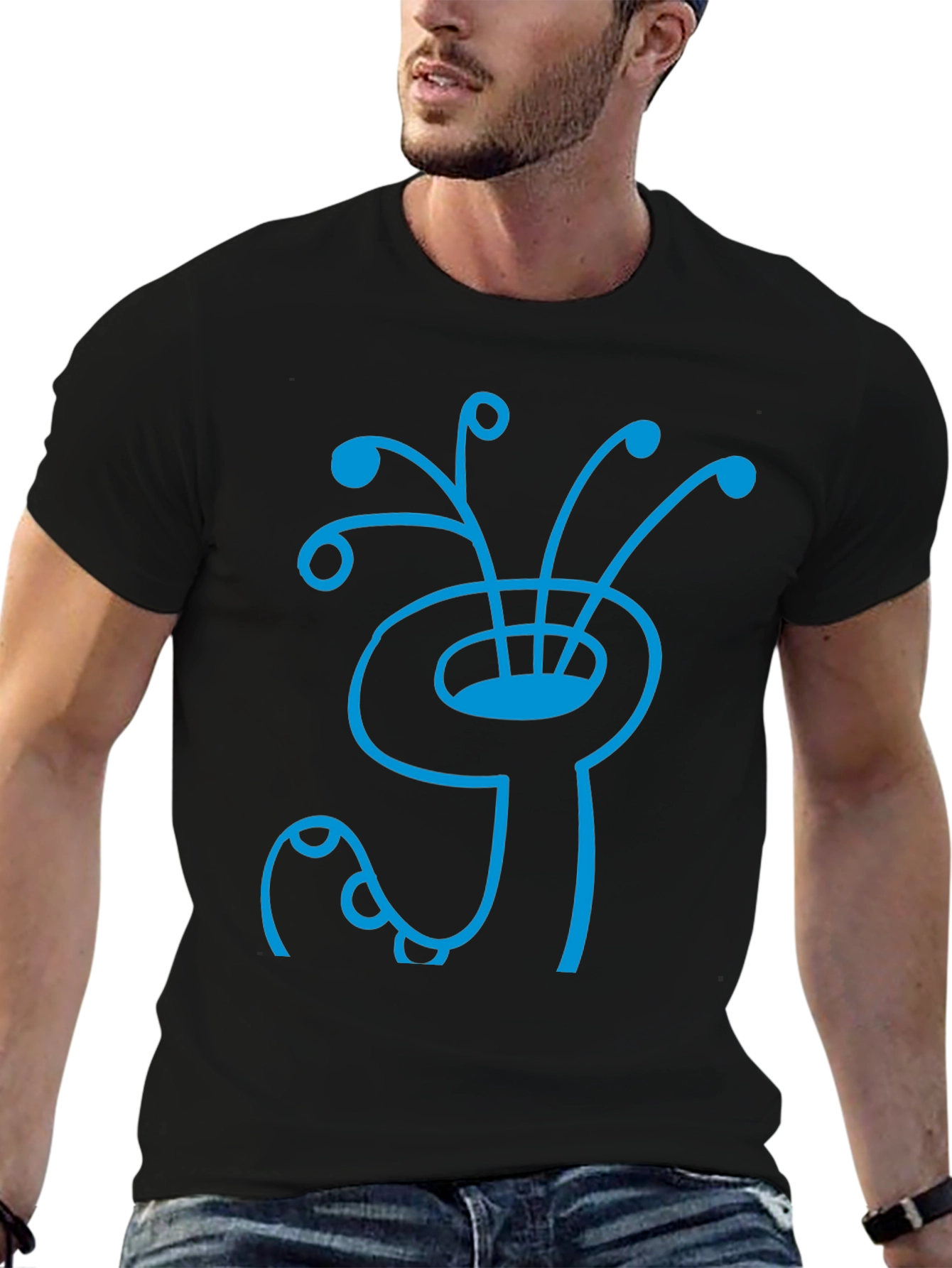 Abstract Creature Graphic Tee - Stylish Cotton Shirt