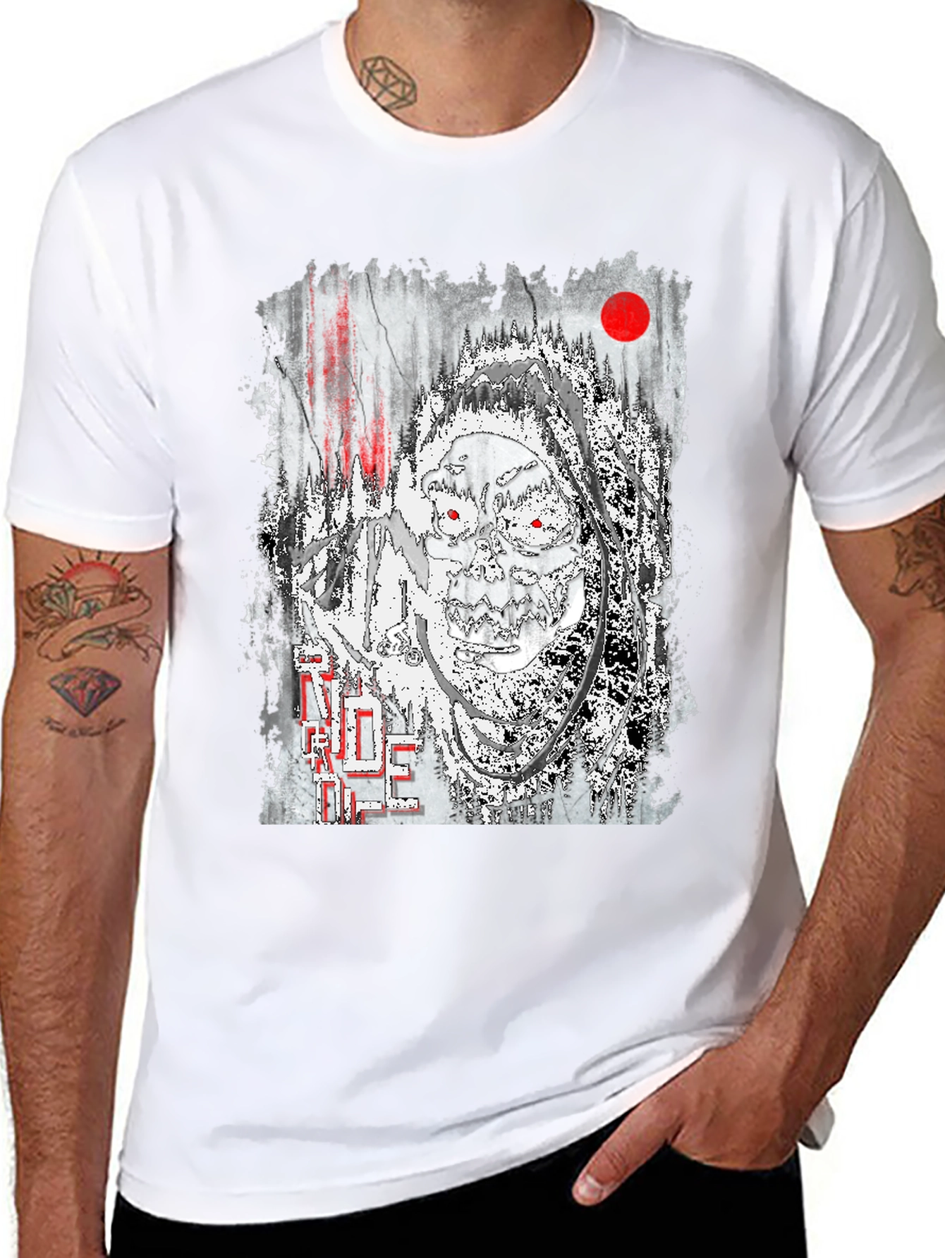 Unique Grim Reaper Graphic Print Black T-Shirt