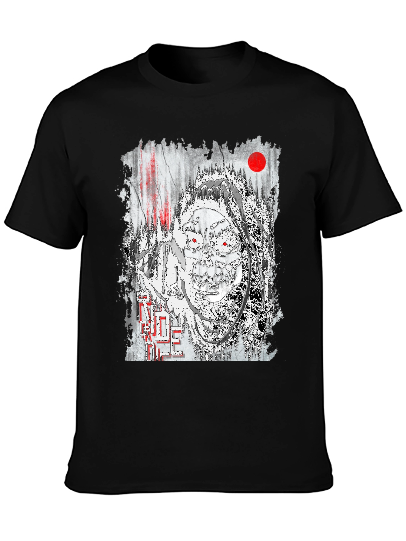 Unique Grim Reaper Graphic Print Black T-Shirt