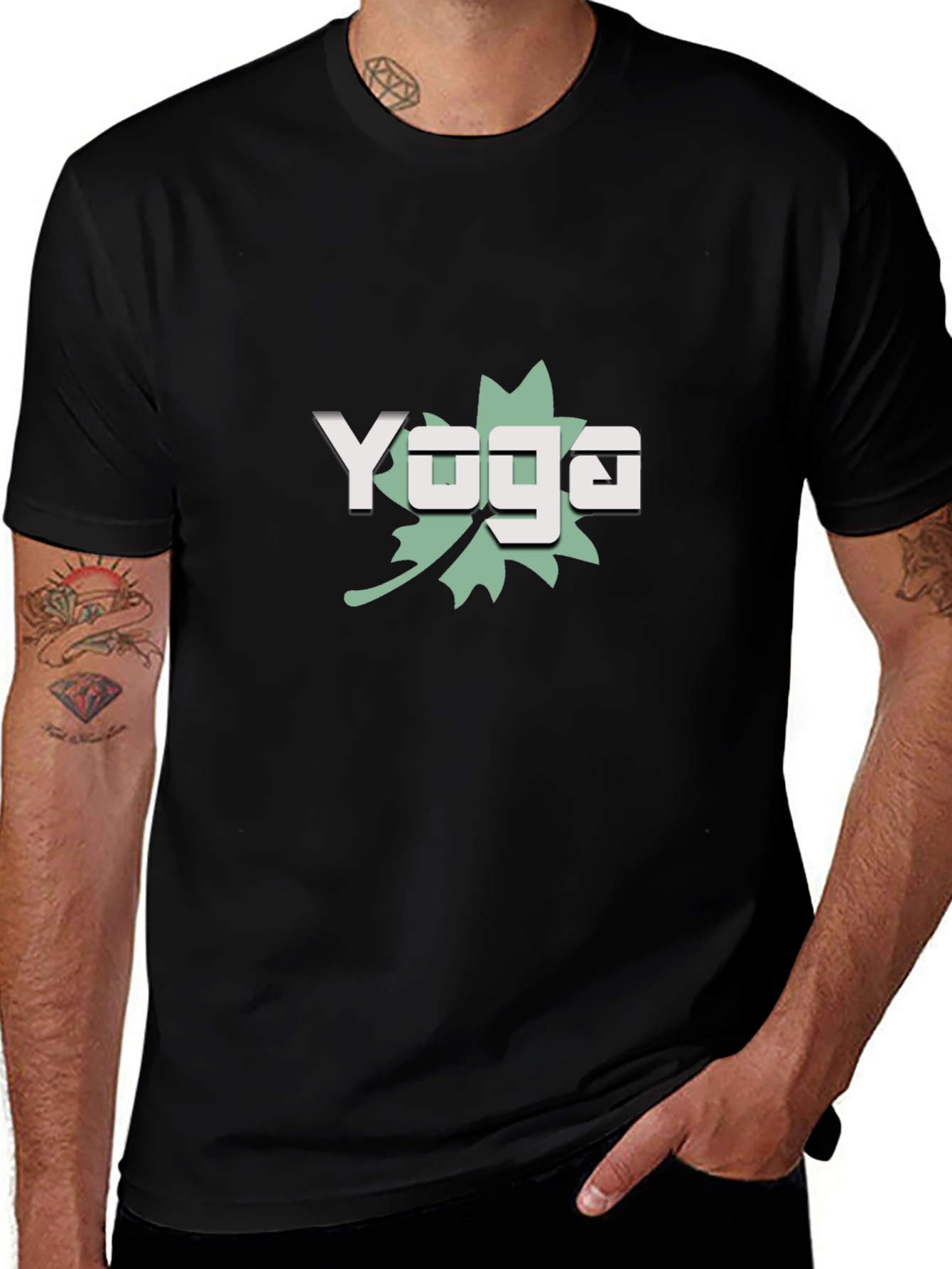 Yoga Leaf T-Shirt - Black