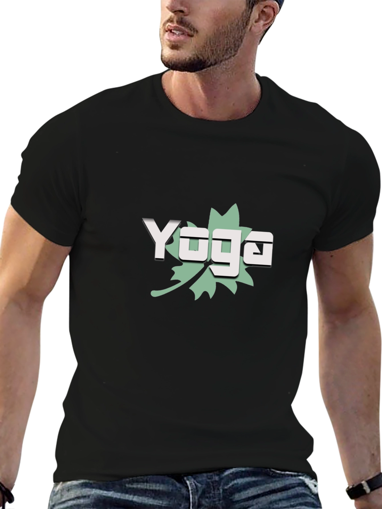 Yoga Leaf T-Shirt - Black