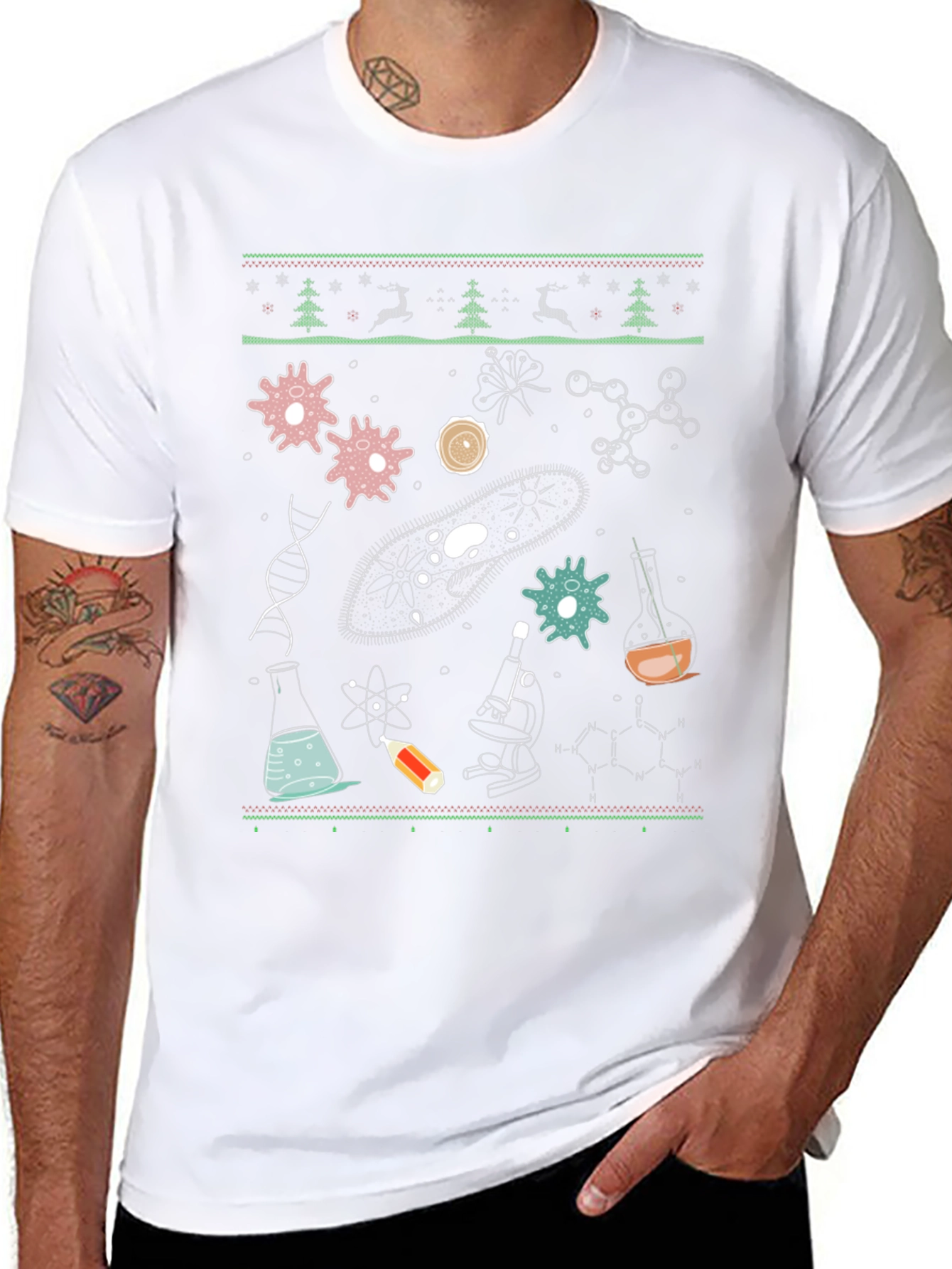 Science Themed Ugly Christmas T-Shirt