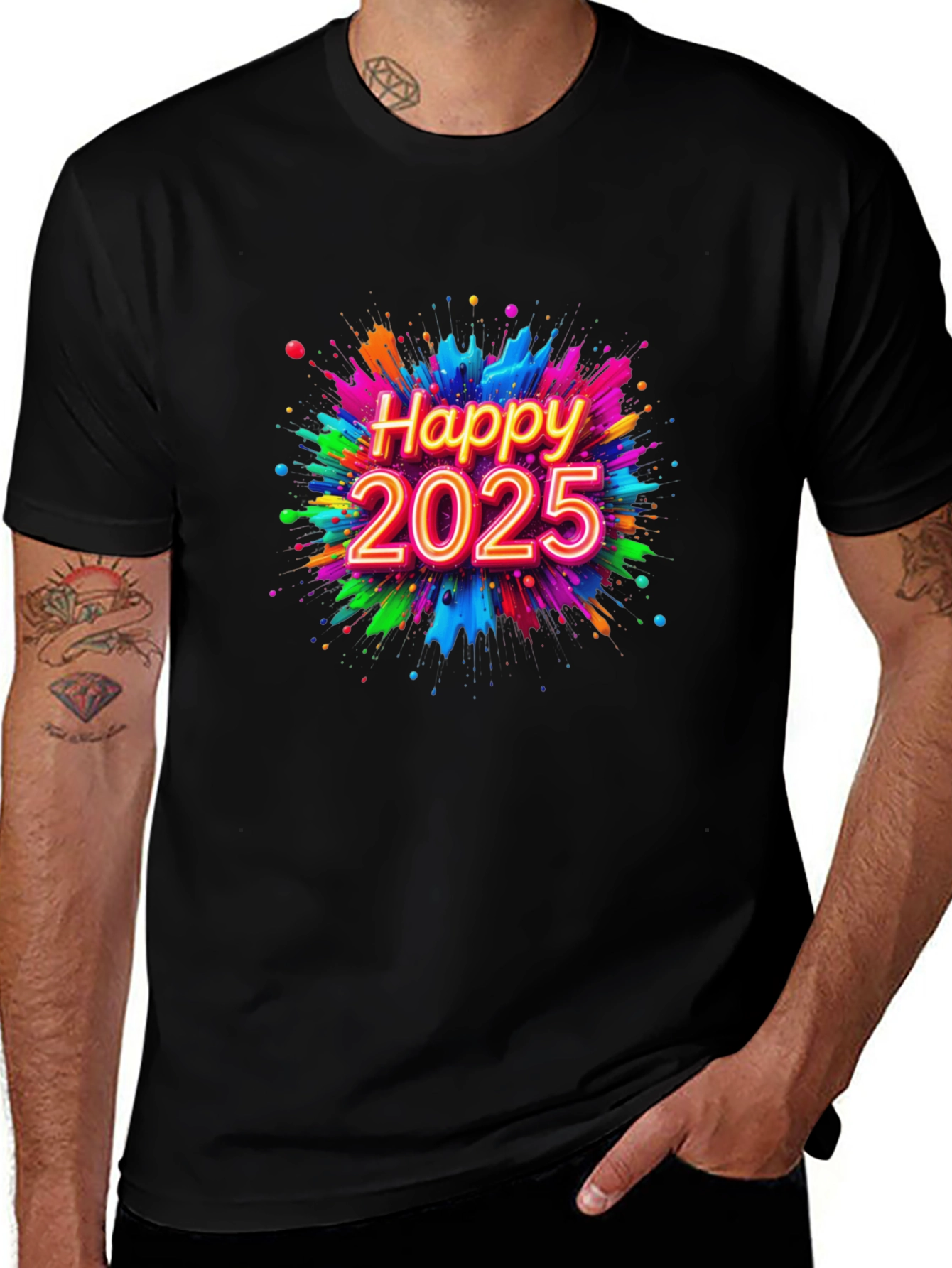 Happy 2025 Graphic Tee - New Year Celebration Shirt