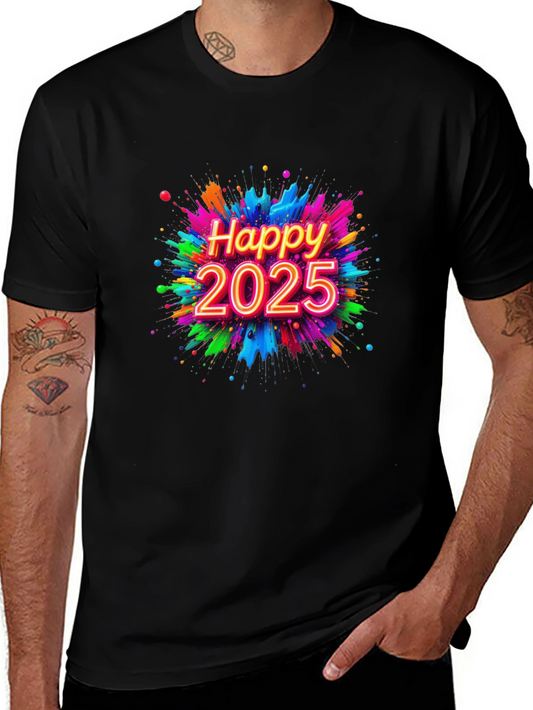 Happy 2025 Graphic Tee - New Year Celebration Shirt
