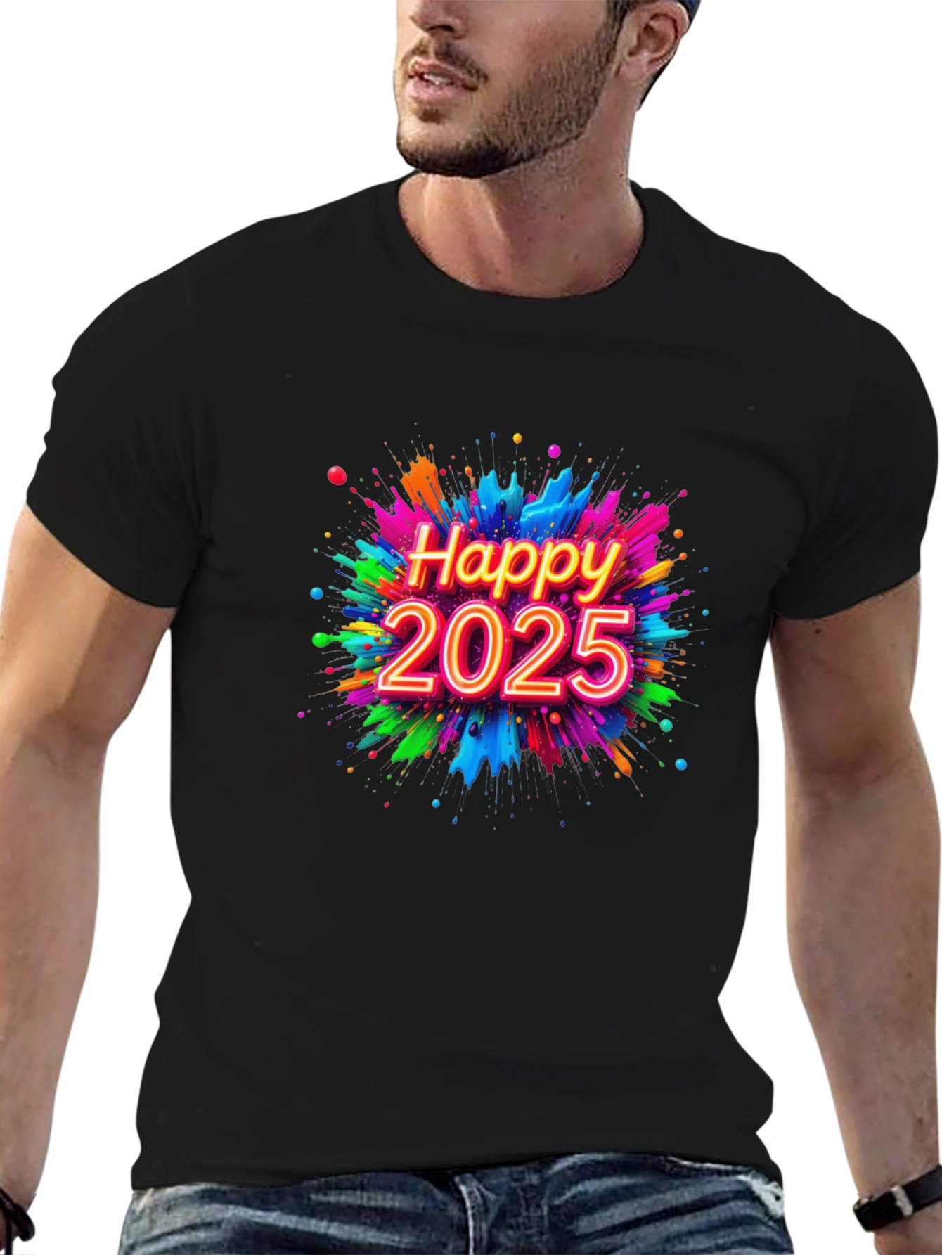 Happy 2025 Graphic Tee - New Year Celebration Shirt