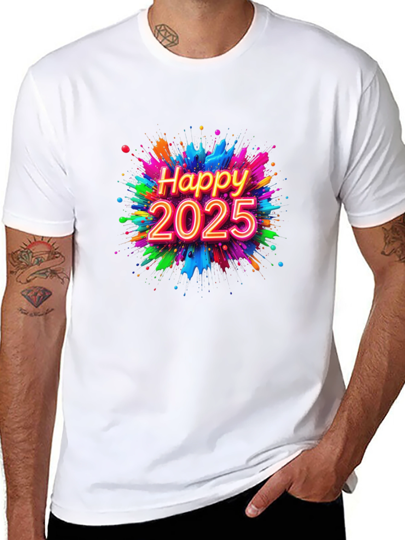 Happy 2025 Graphic Tee - New Year Celebration Shirt