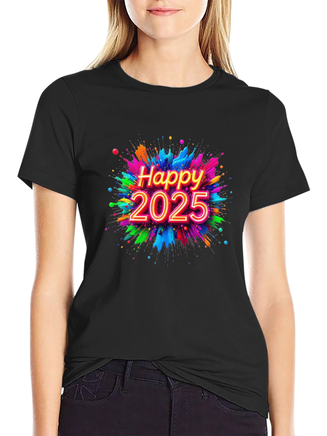 Happy 2025 Graphic Tee - New Year Celebration Shirt
