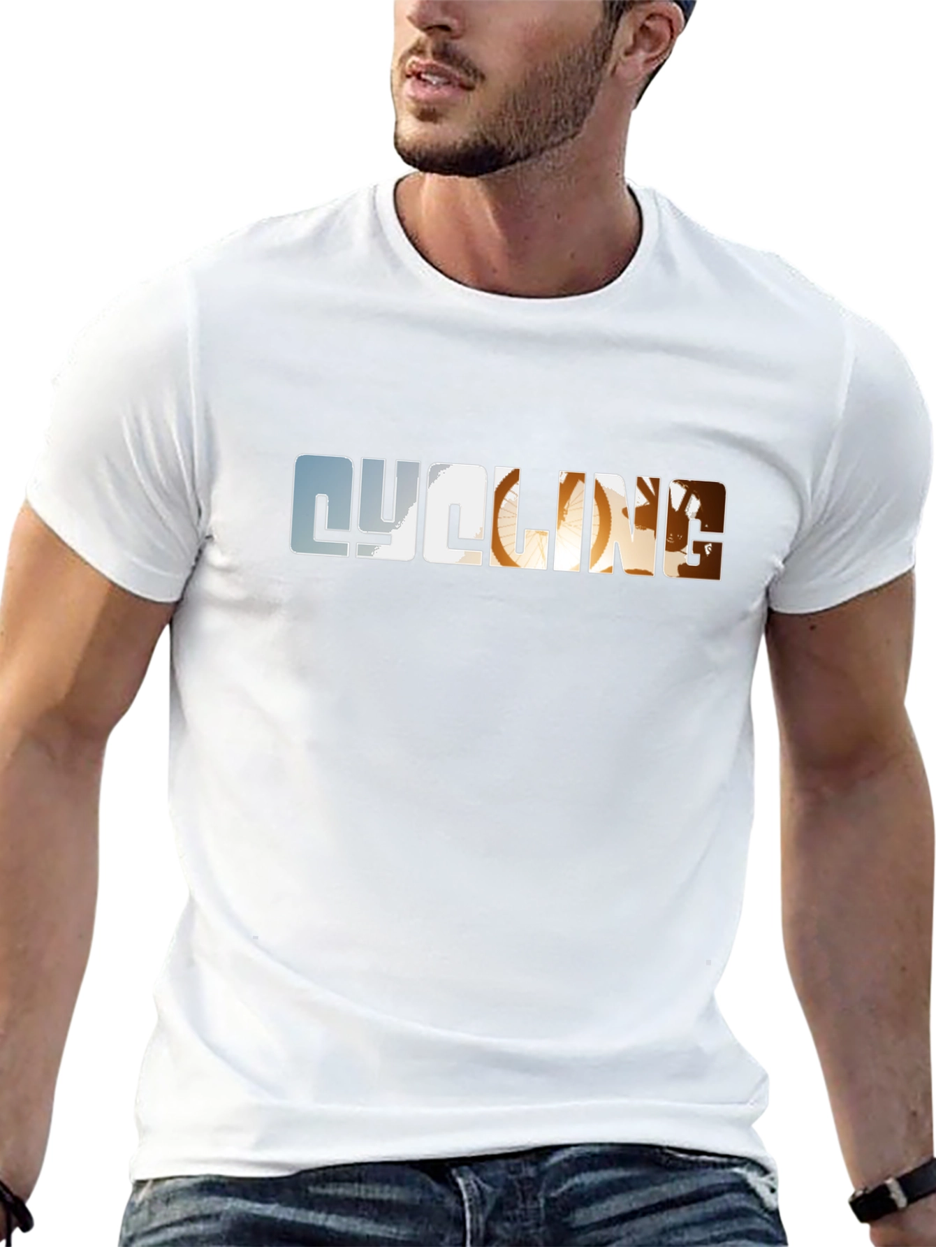 Cycling Graphic Print Black T-Shirt