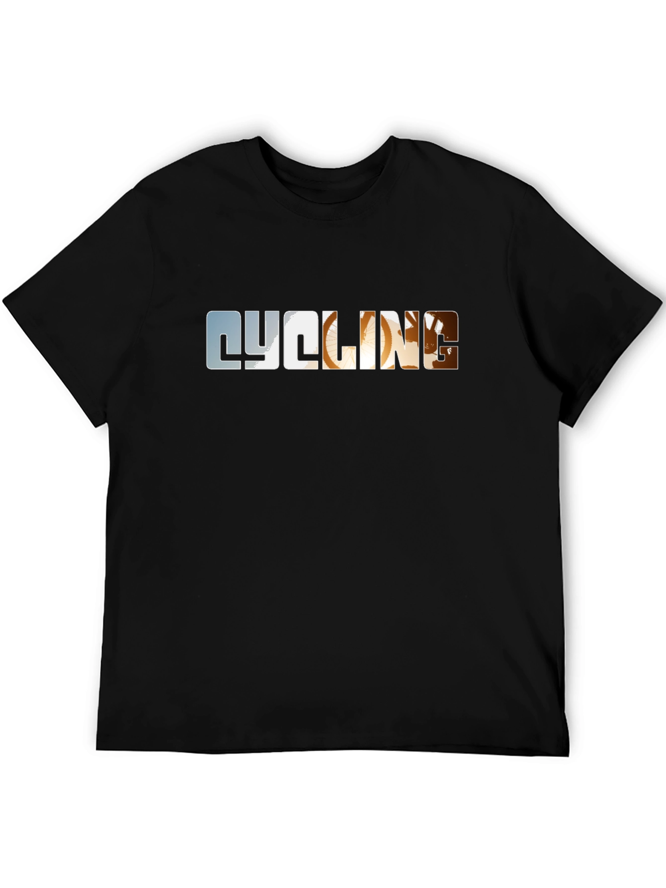 Cycling Graphic Print Black T-Shirt