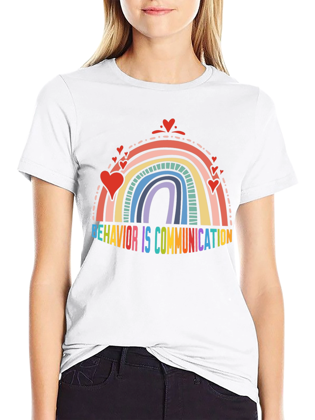 Behavior is Communication Rainbow Tee