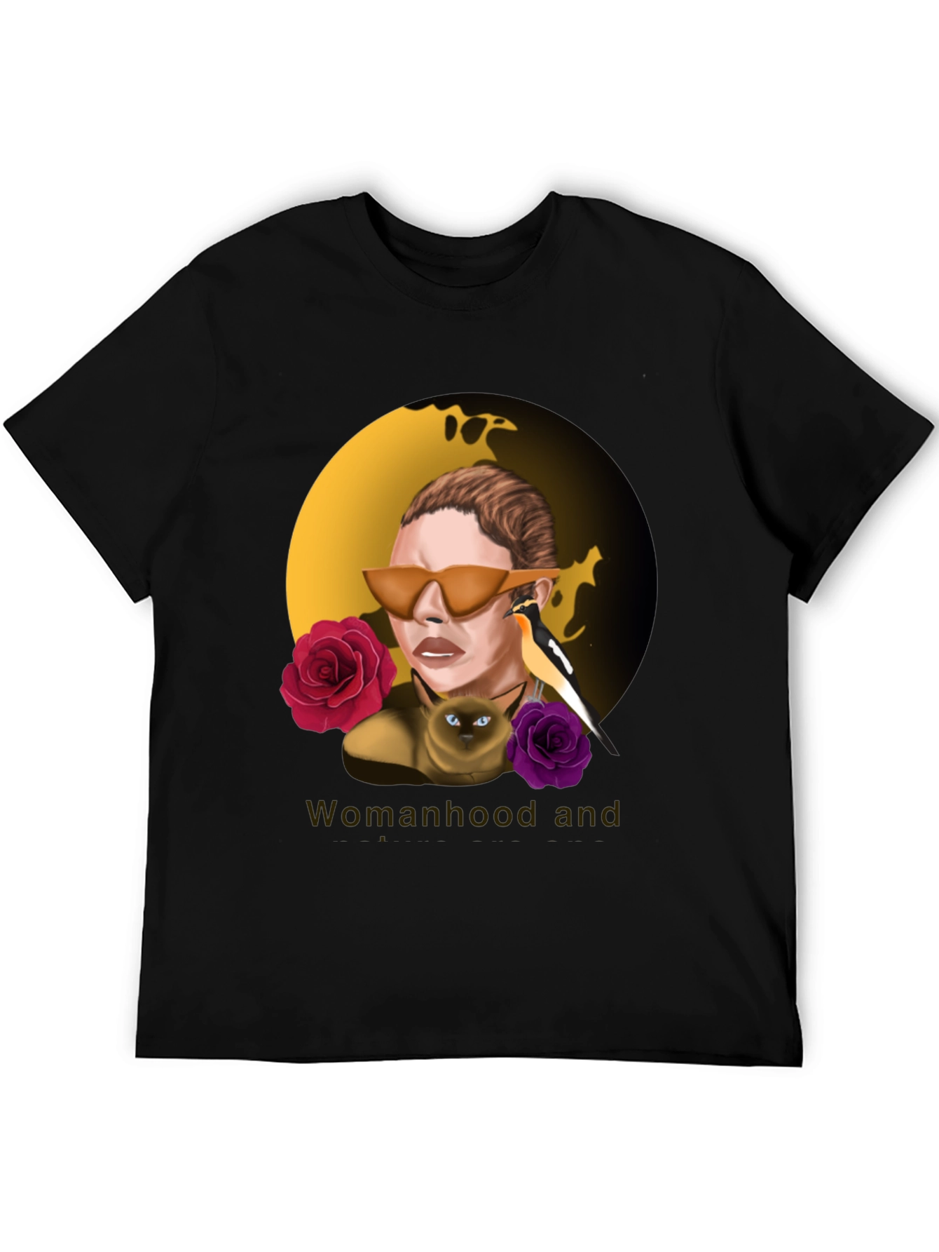 Womanhood and Art Graphic Black T-Shirt