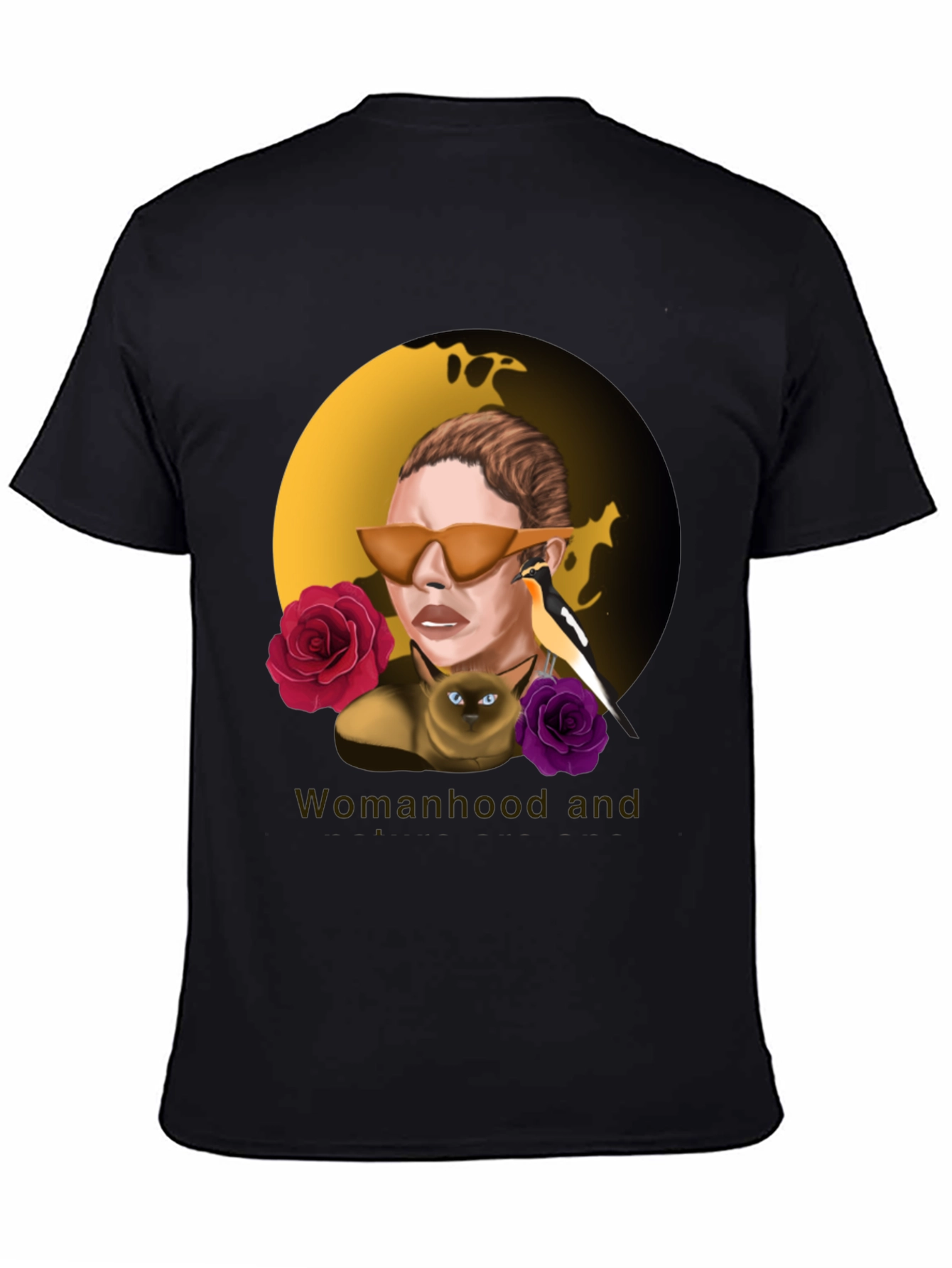 Womanhood and Art Graphic Black T-Shirt