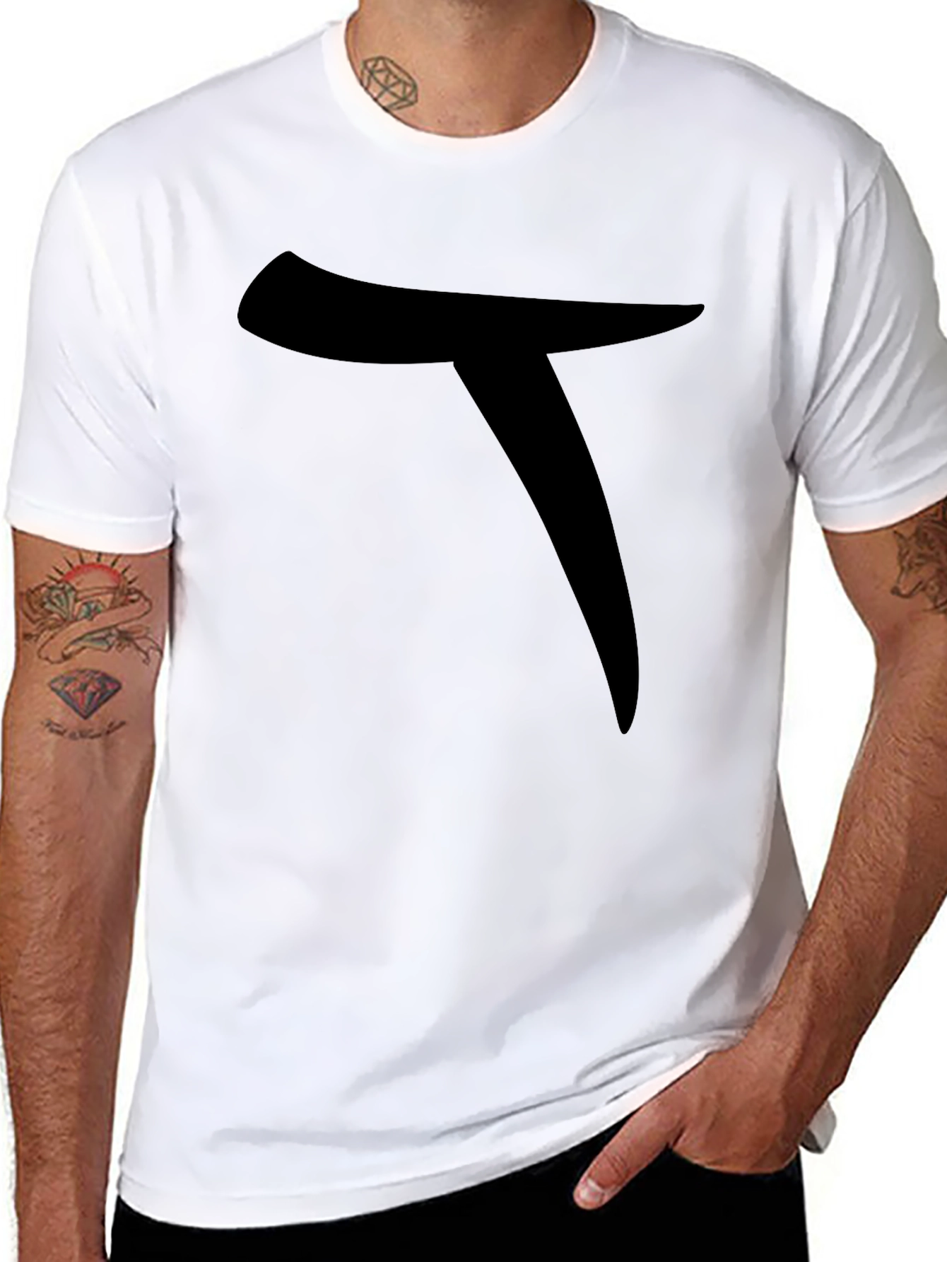 Mens Black T-Shirt with Bold Graphic