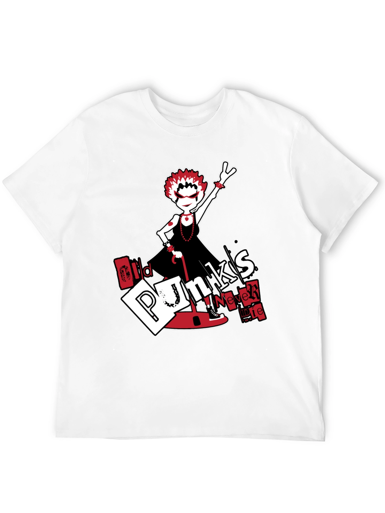 Old Punks Never Die Black Graphic Tee
