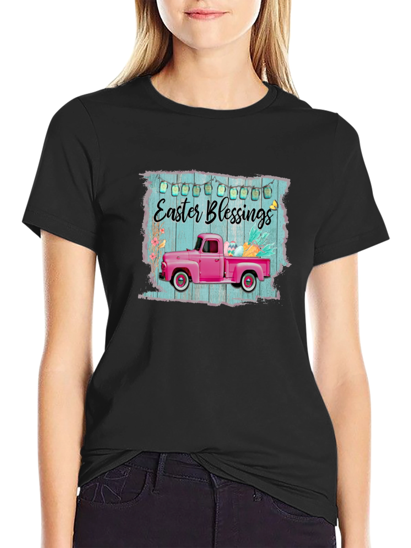 Easter Blessings Pink Truck T-Shirt