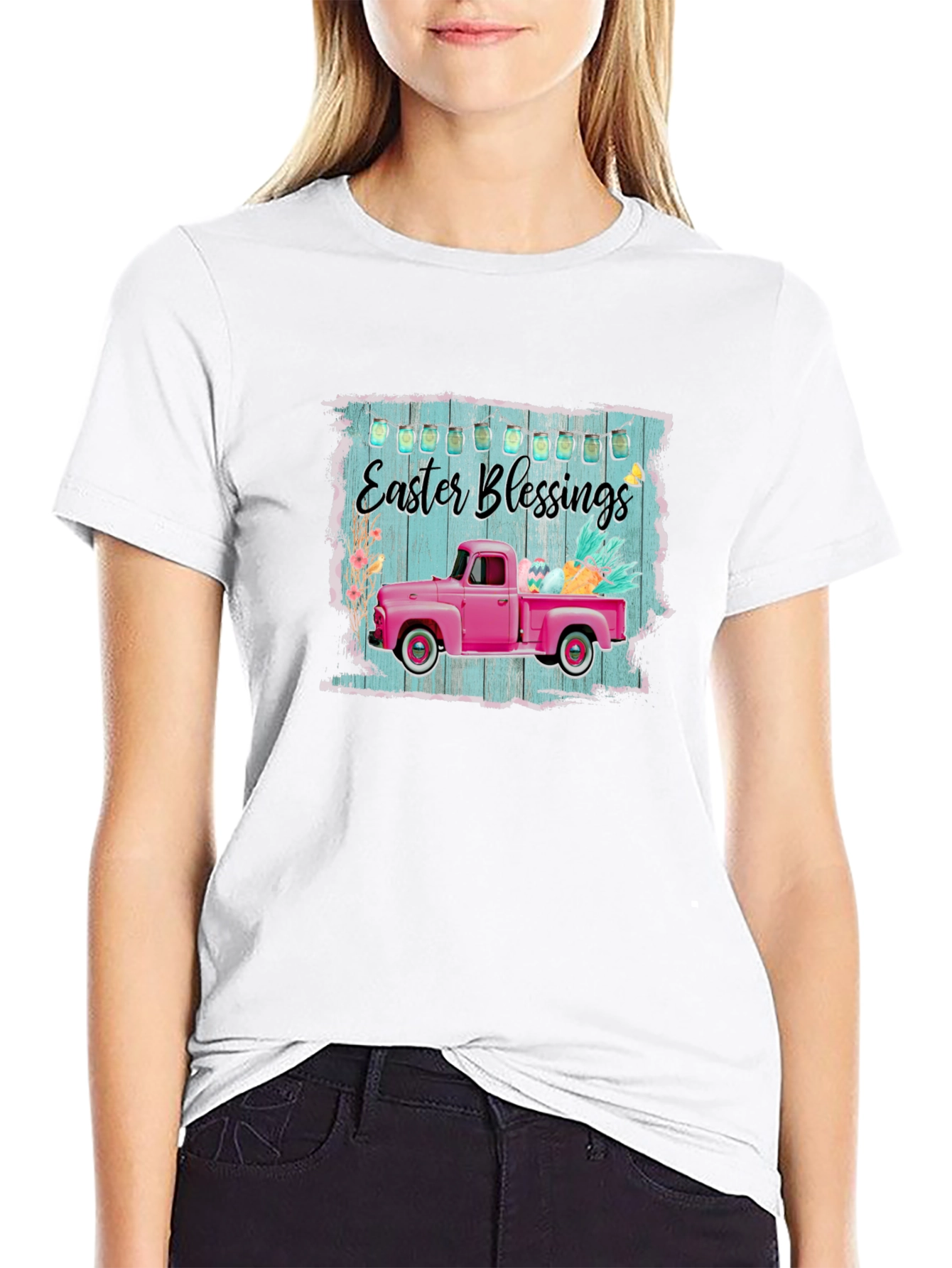 Easter Blessings Pink Truck T-Shirt