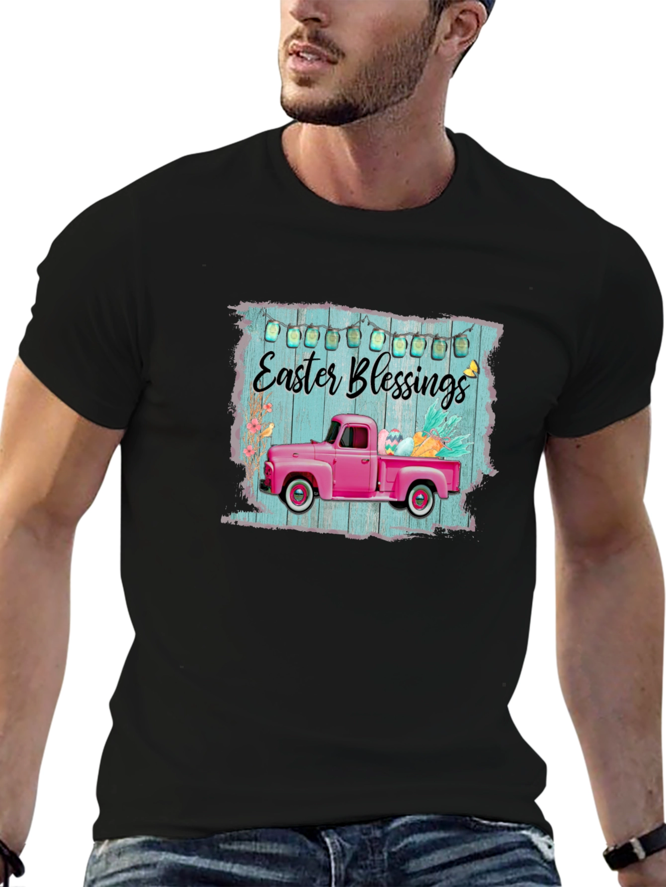 Easter Blessings Pink Truck T-Shirt