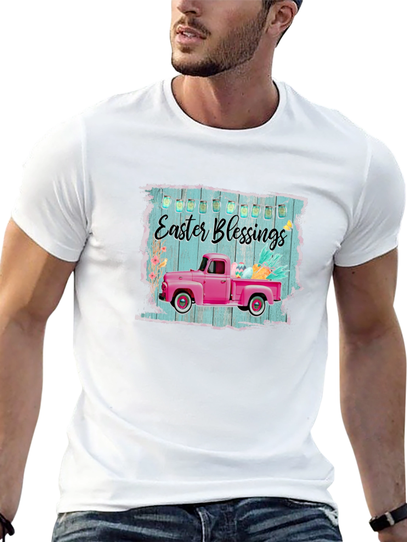 Easter Blessings Pink Truck T-Shirt