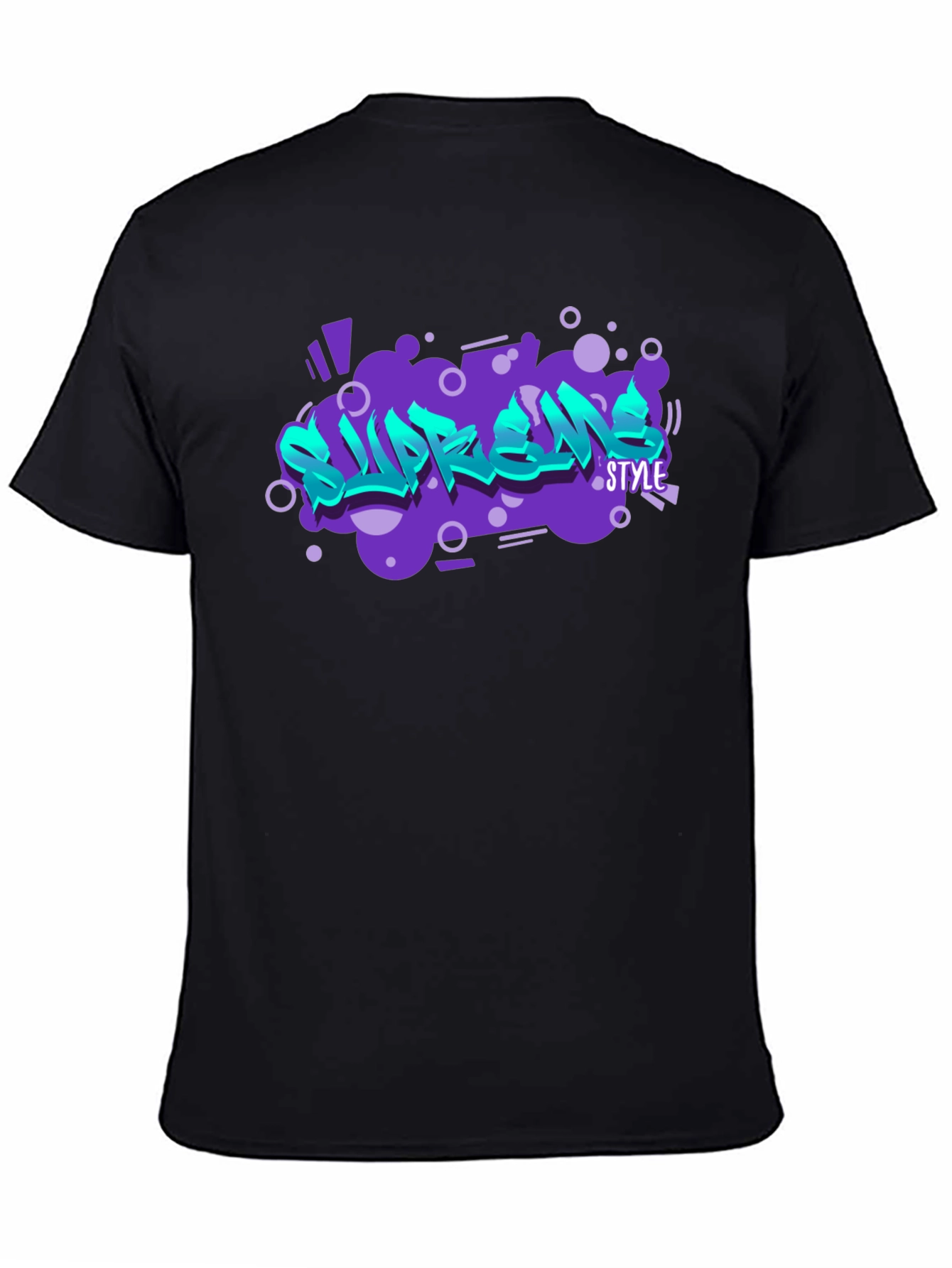 Supreme Style Graphic Print Black T-Shirt