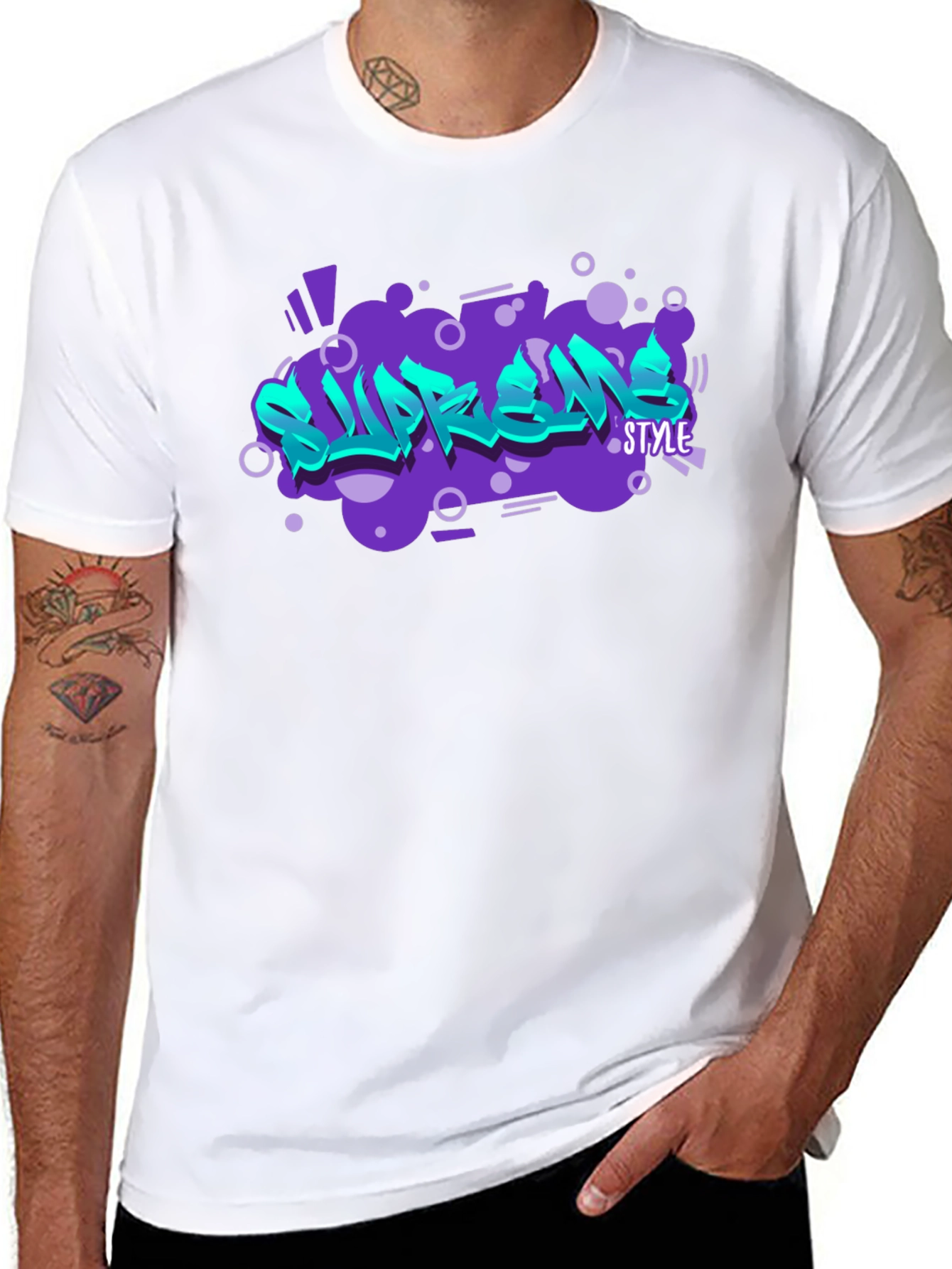Supreme Style Graphic Print Black T-Shirt