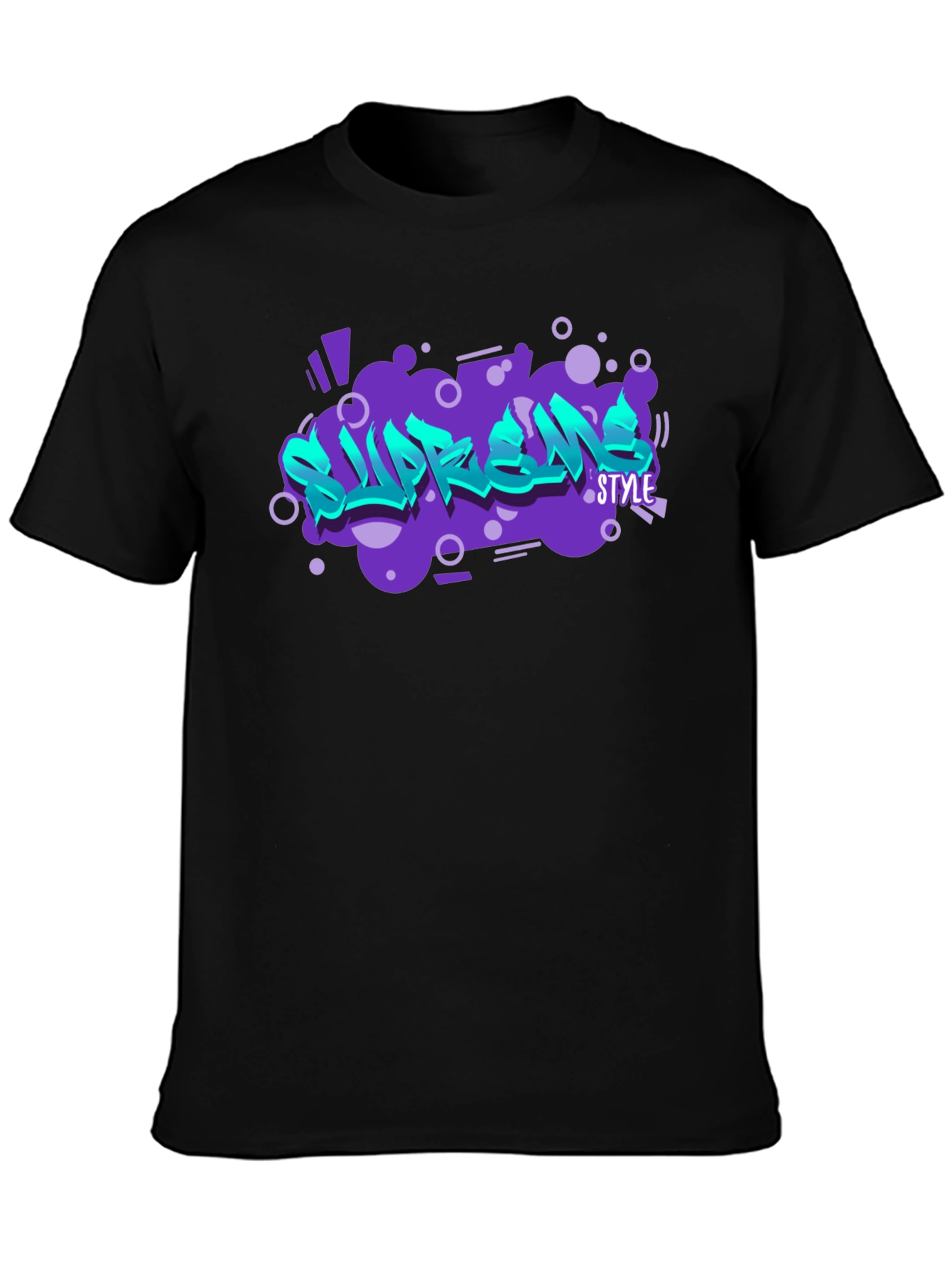 Supreme Style Graphic Print Black T-Shirt