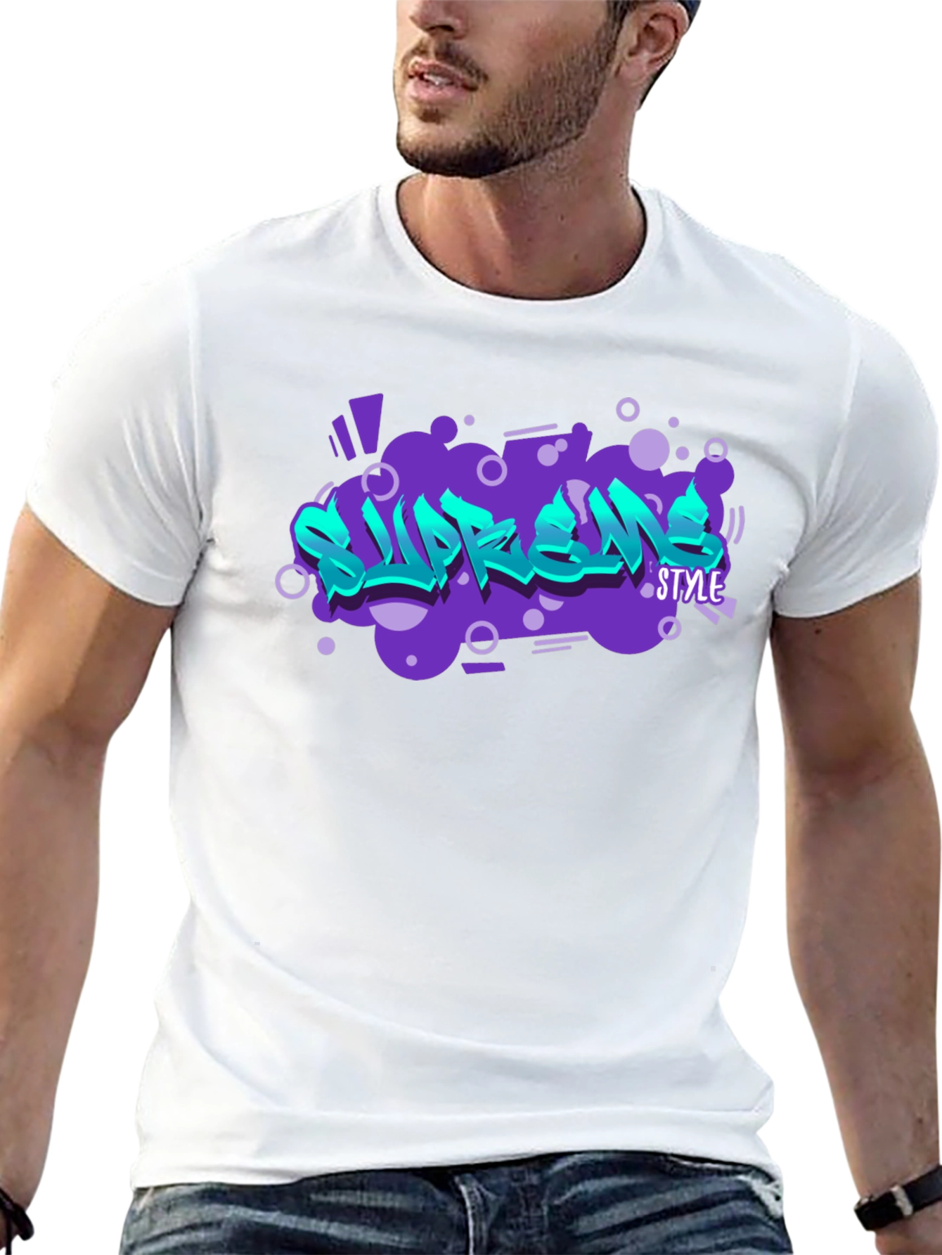 Supreme Style Graphic Print Black T-Shirt