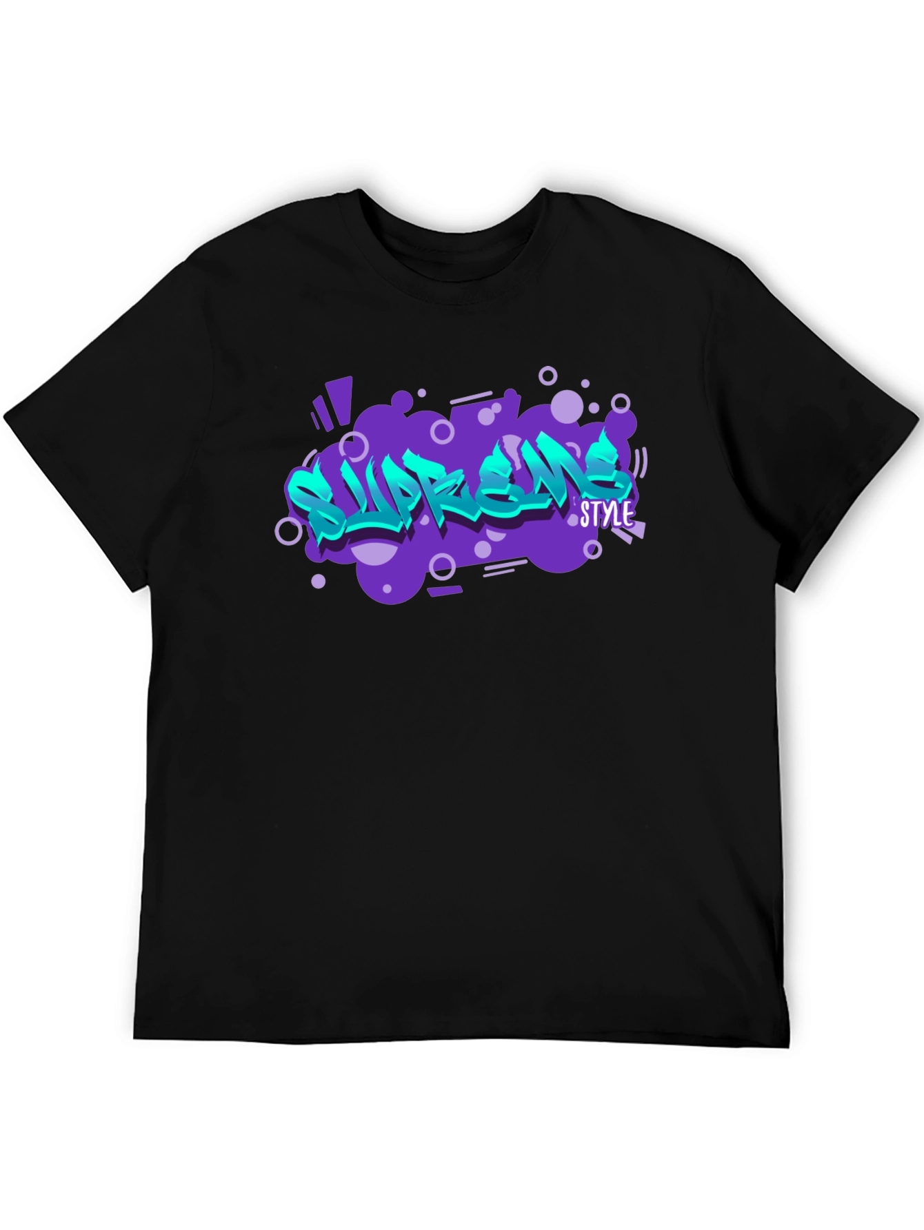 Supreme Style Graphic Print Black T-Shirt