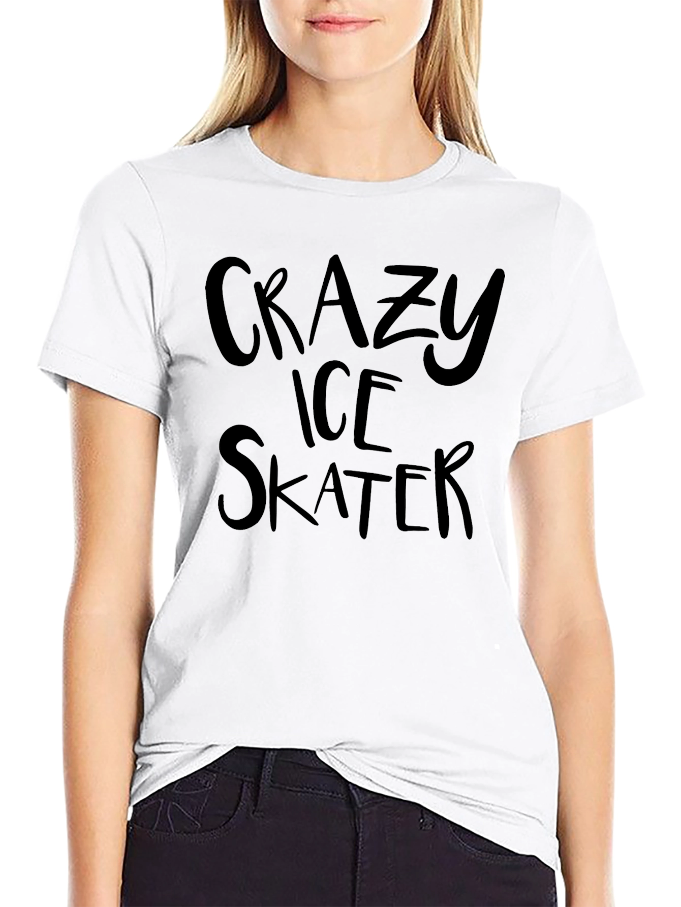 Crazy Ice Skater Graphic Tee - Black T-Shirt