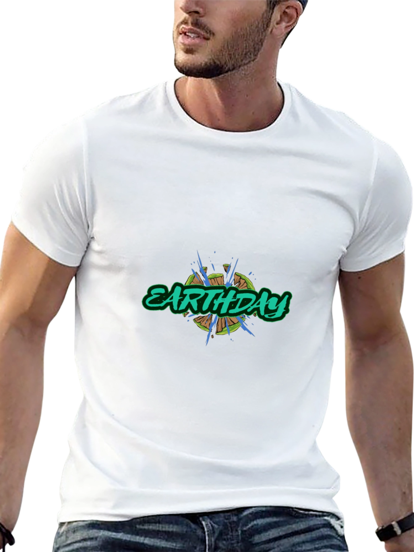 Earth Day Graphic Tee - Black Cotton Blend