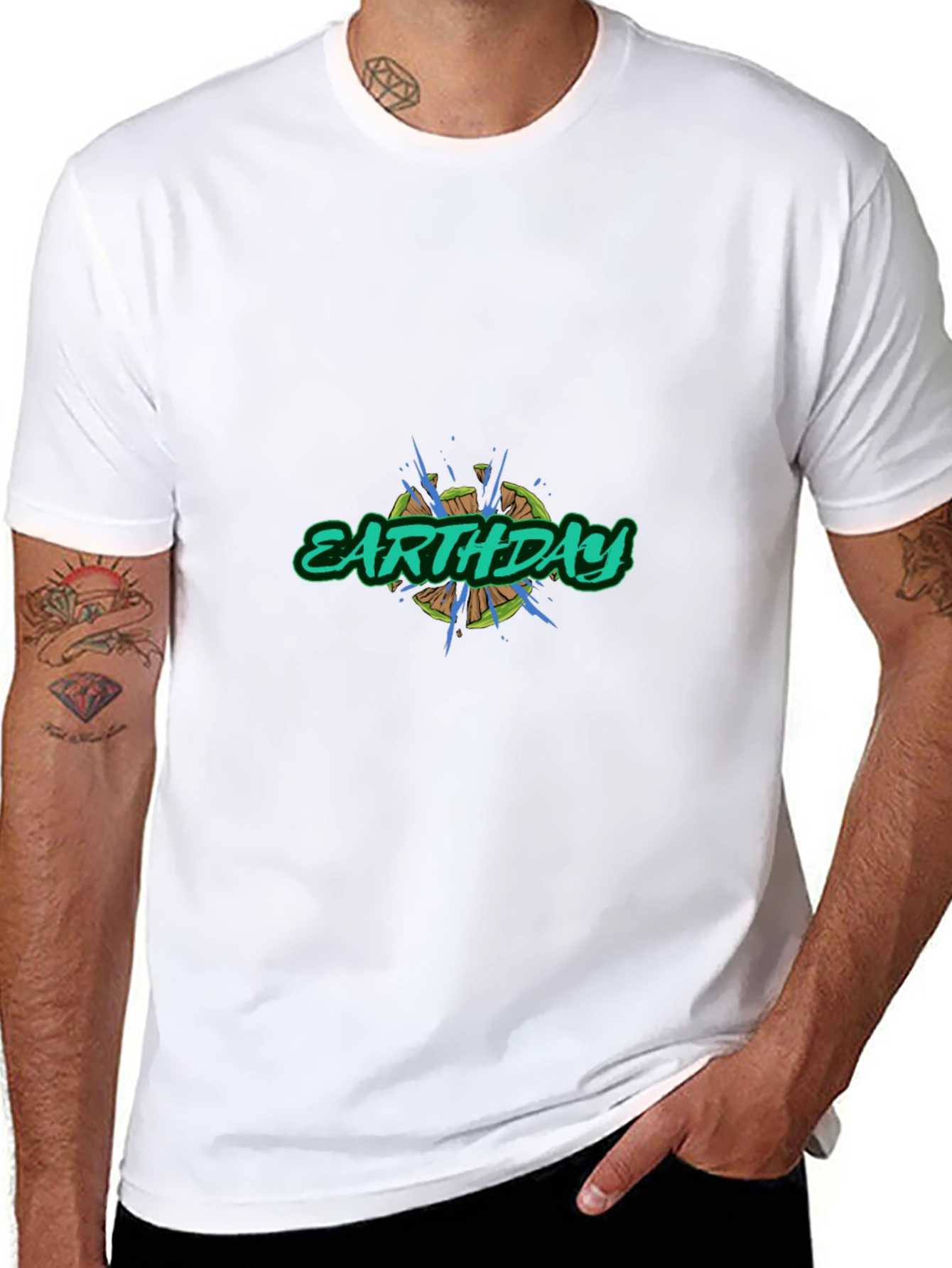 Earth Day Graphic Tee - Black Cotton Blend