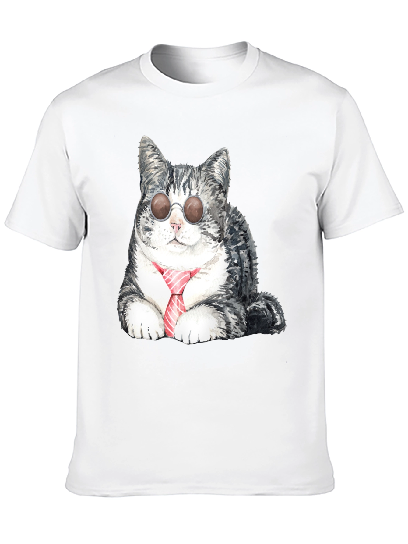 Cool Cat Tee - Sunglasses & Tie Graphic T-Shirt