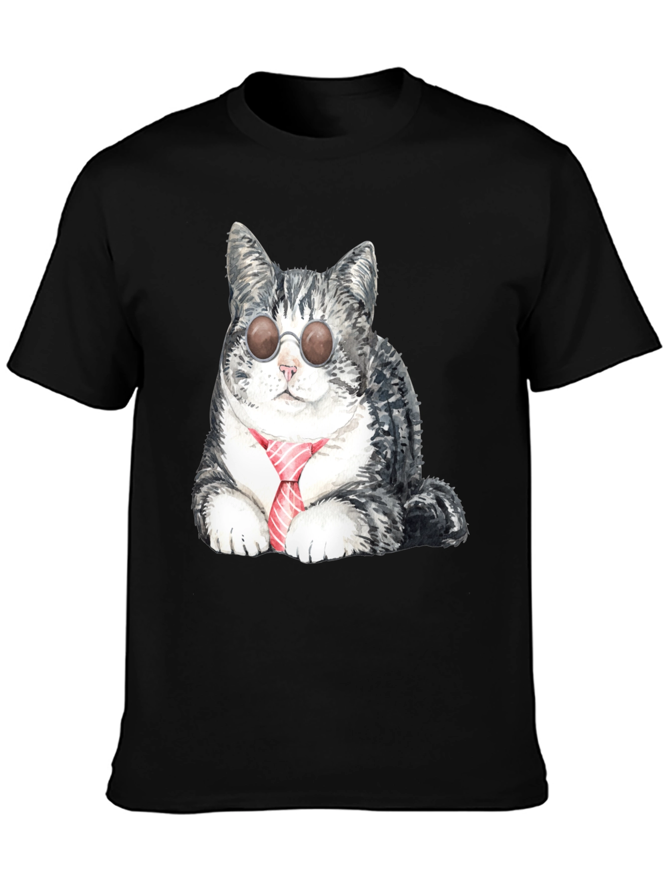 Cool Cat Tee - Sunglasses & Tie Graphic T-Shirt