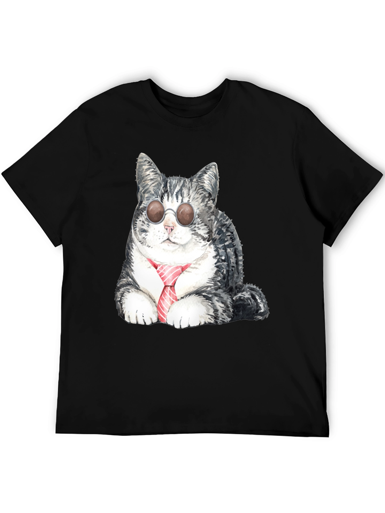 Cool Cat Tee - Sunglasses & Tie Graphic T-Shirt