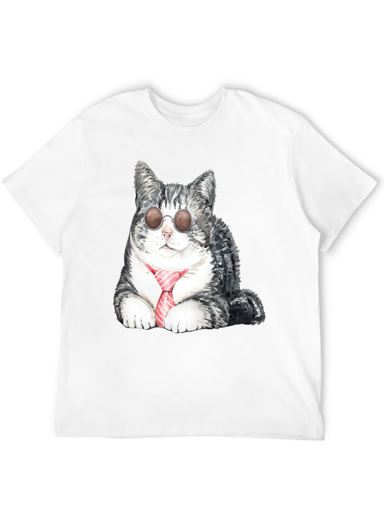 Cool Cat Tee - Sunglasses & Tie Graphic T-Shirt