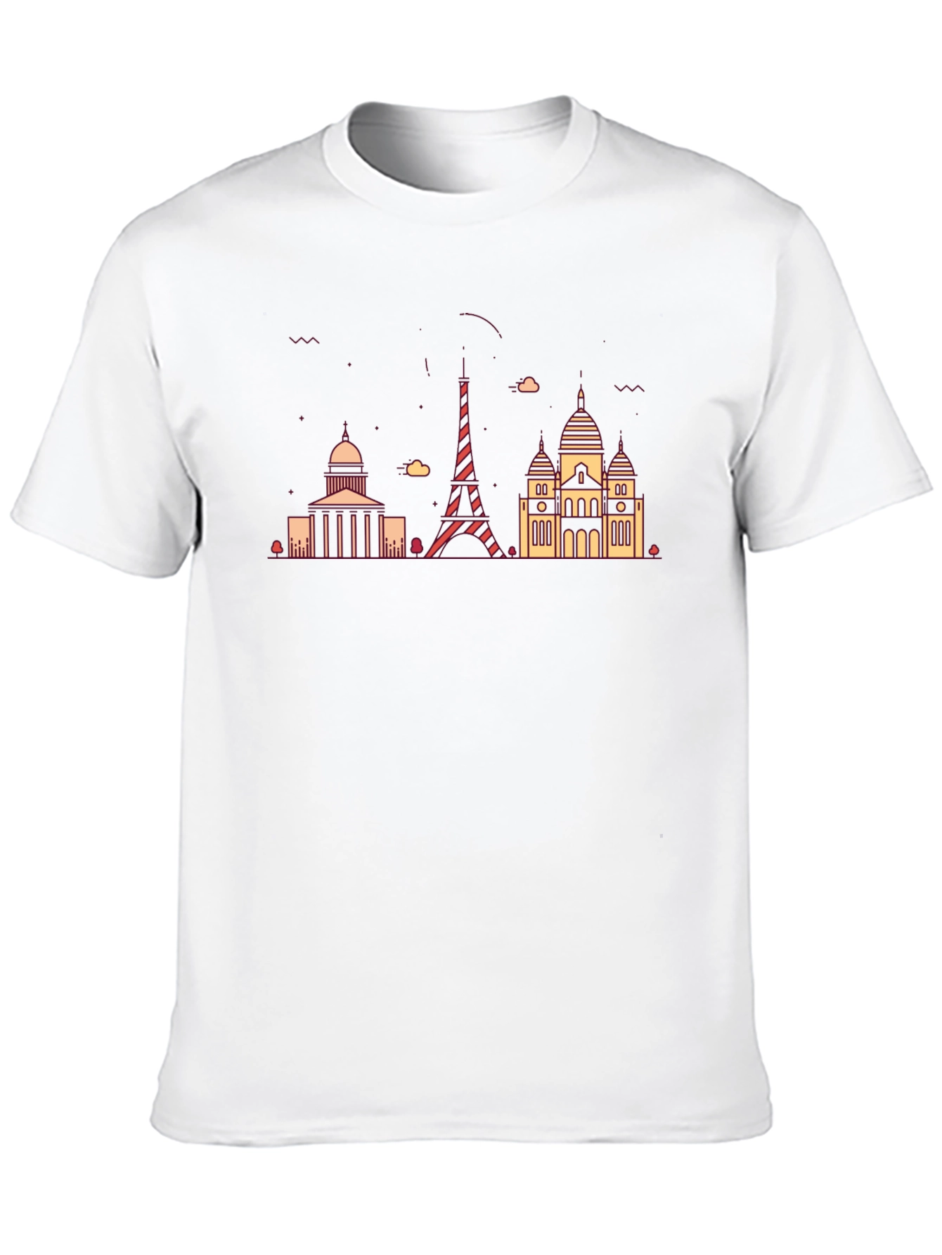 Paris Skyline Graphic Tee - Mens Black T-Shirt