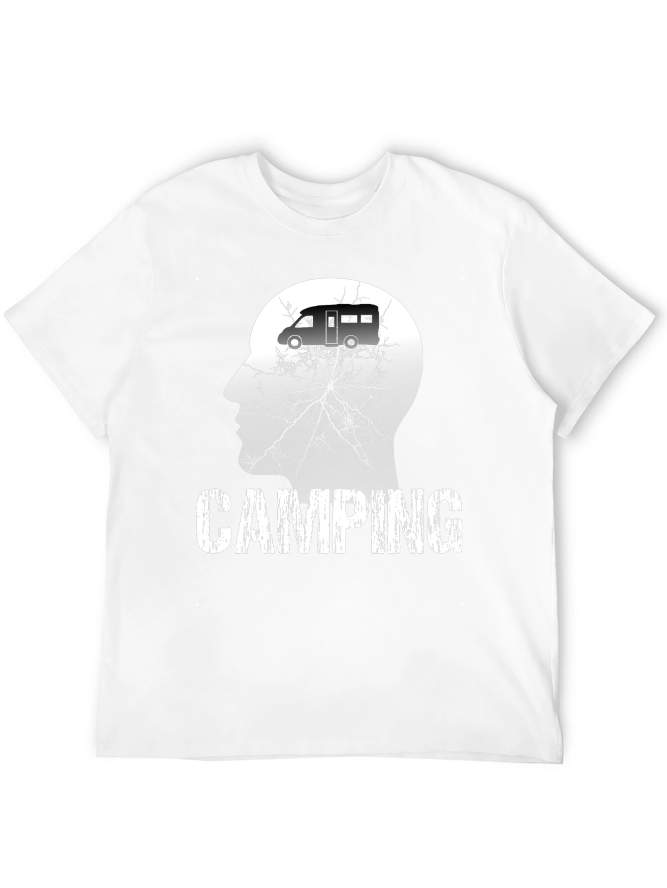 Camping Mind Mens Black Graphic T-Shirt