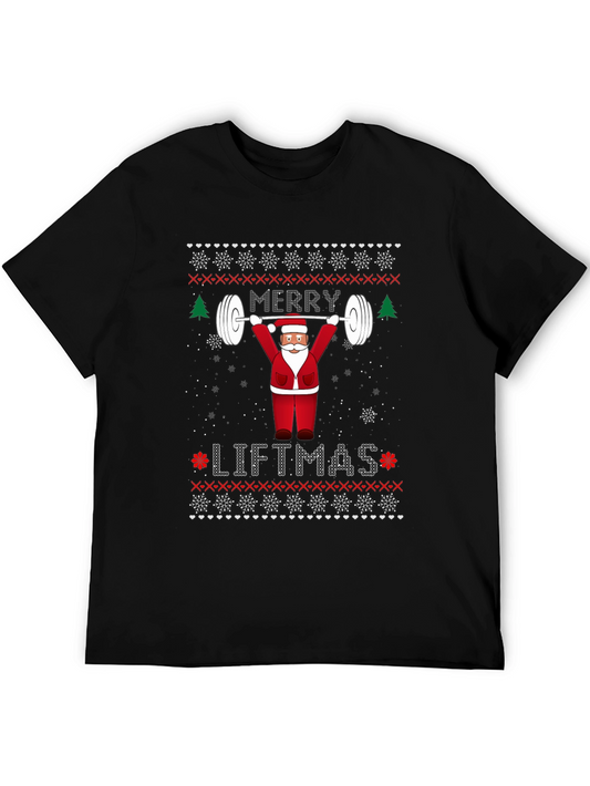 Merry Liftmas Weightlifting Santa T-Shirt