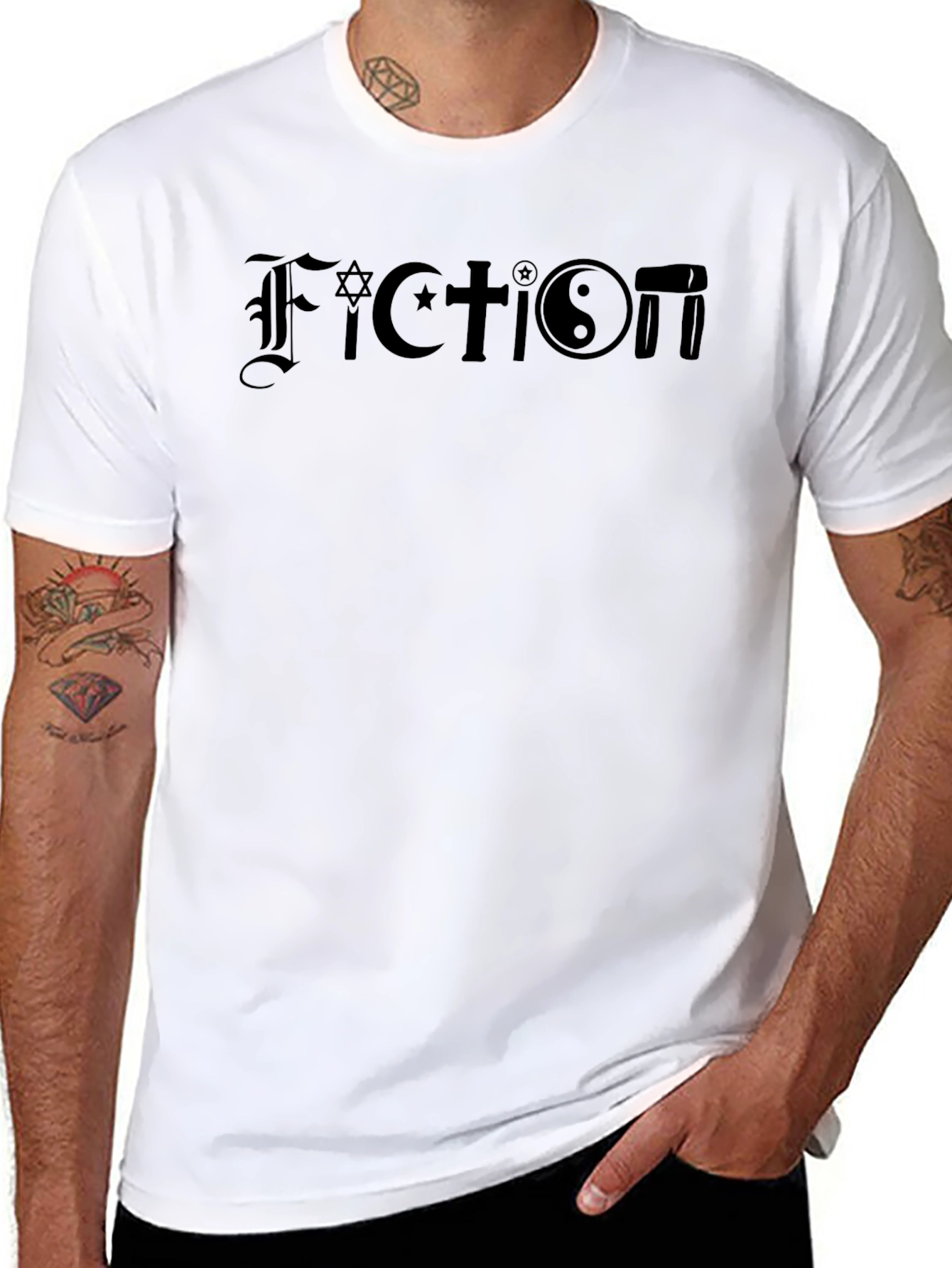 Fiction T-Shirt: Religion Symbols