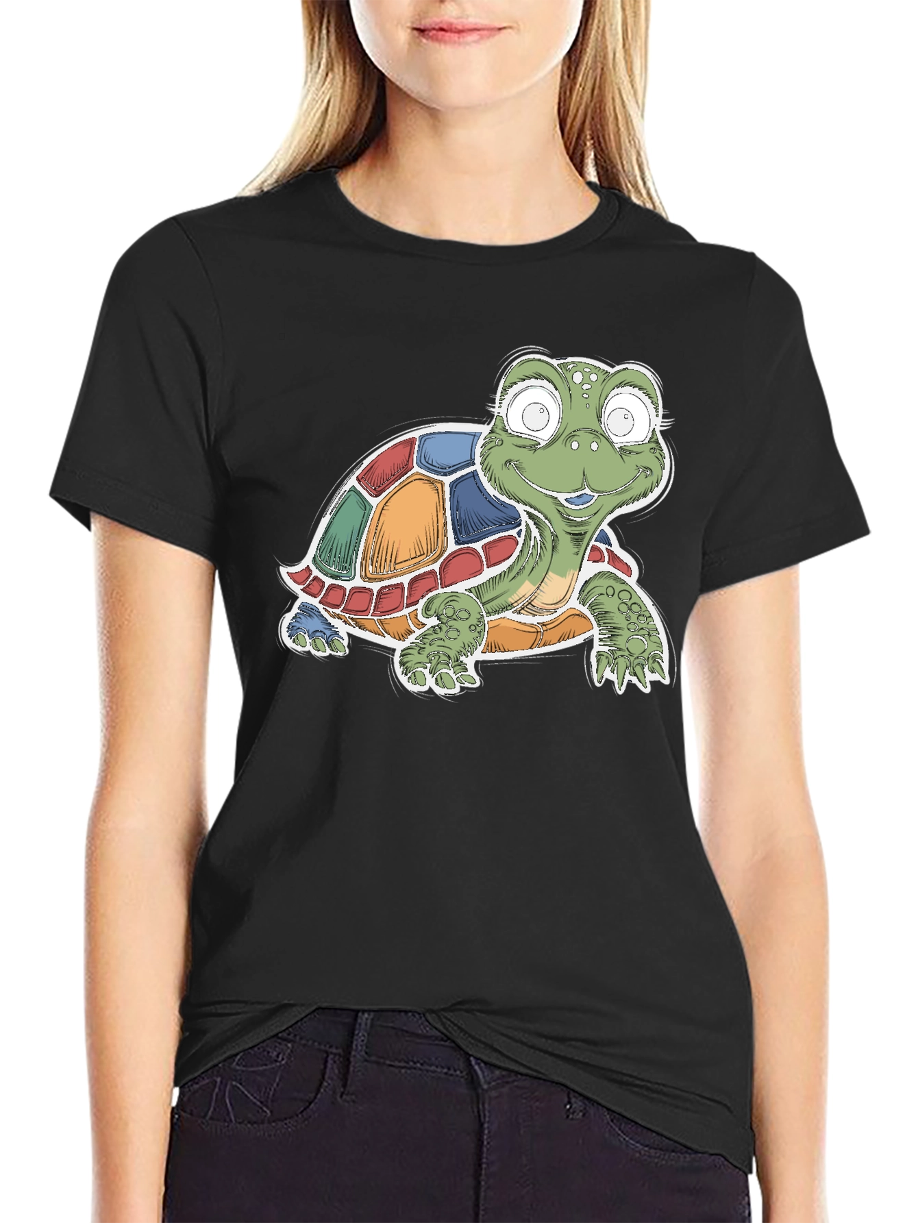 Cartoon Turtle Graphic Tee - Fun & Unique