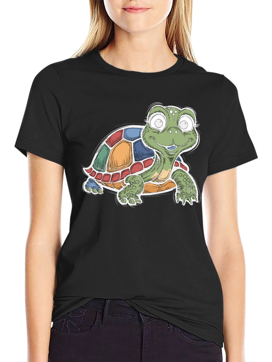 Cartoon Turtle Graphic Tee - Fun & Unique